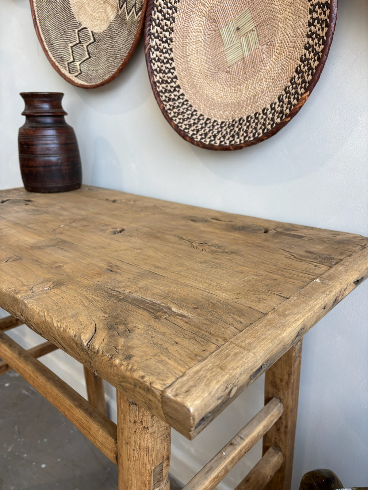 Vintage Elm Wine Table