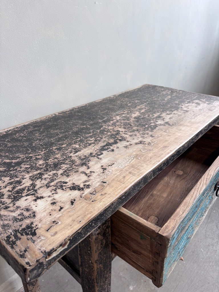 Vintage Elm 1 Drawer Console/Desk