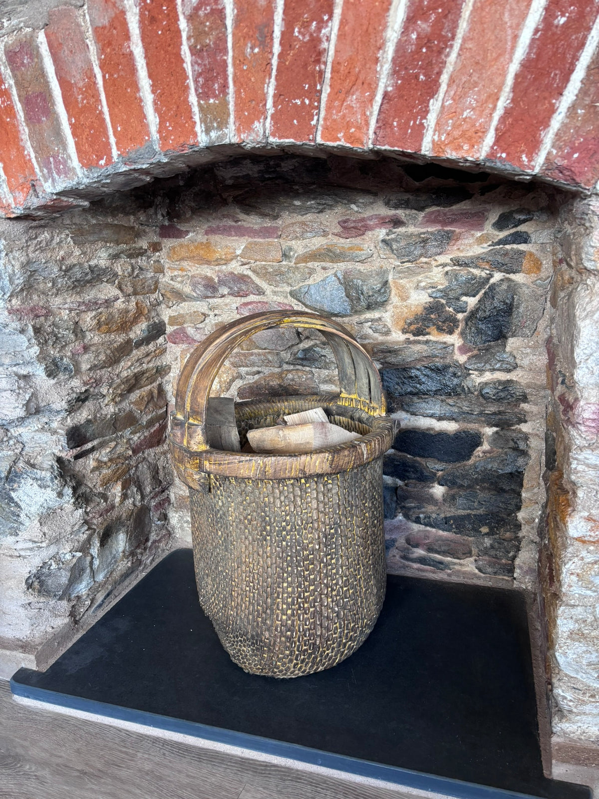 Antique Chinese Rice Tall Basket