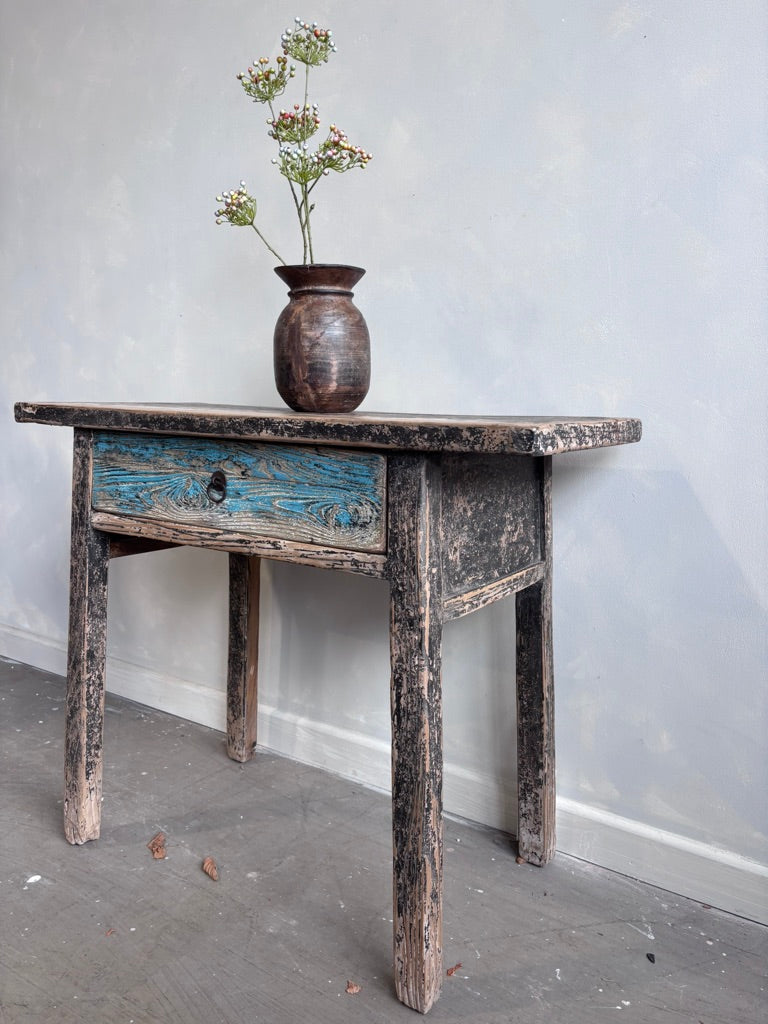 Vintage Elm 1 Drawer Console/Desk