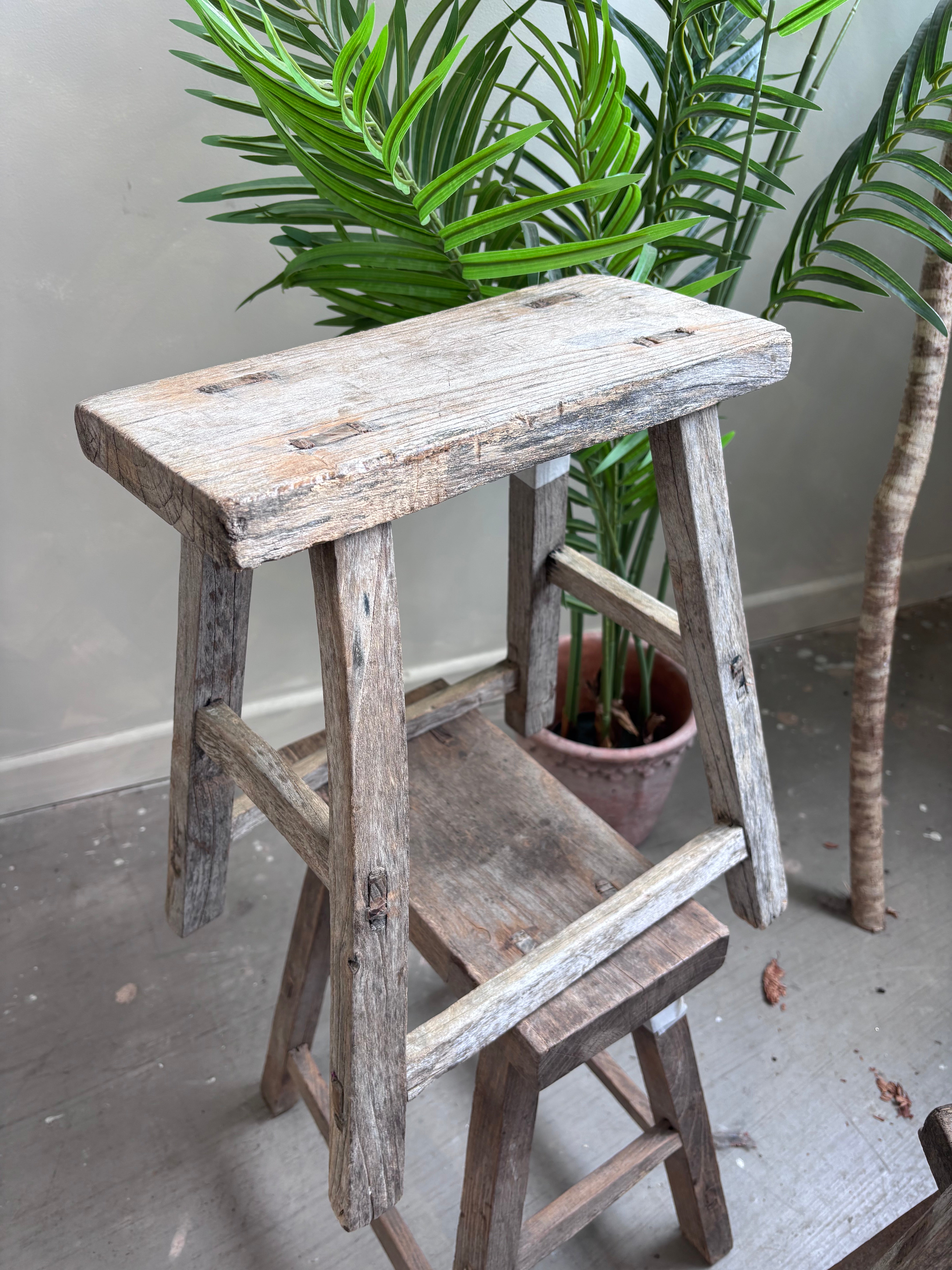 Rustic Elm Stool