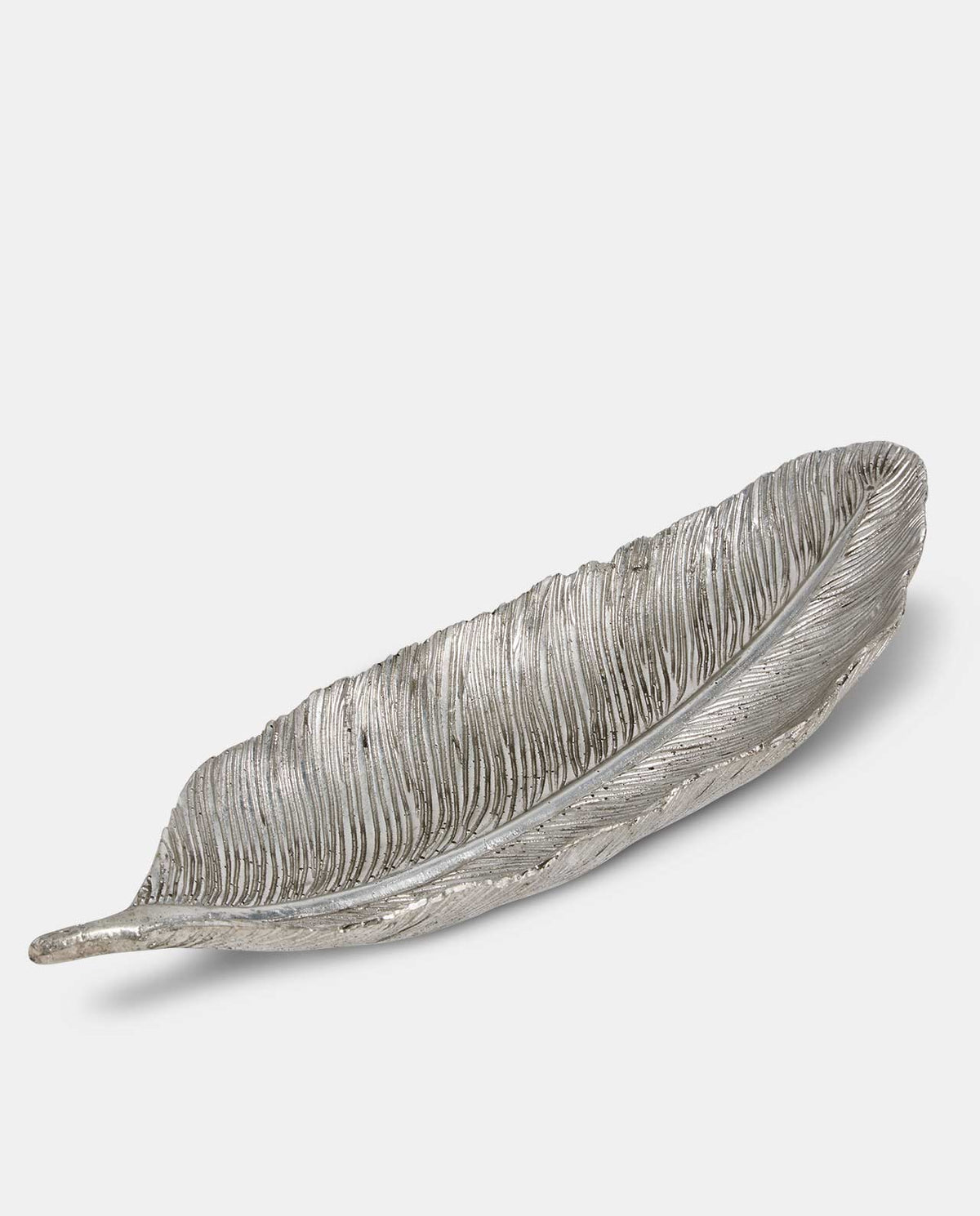 Decorative Silver Feather Tray
