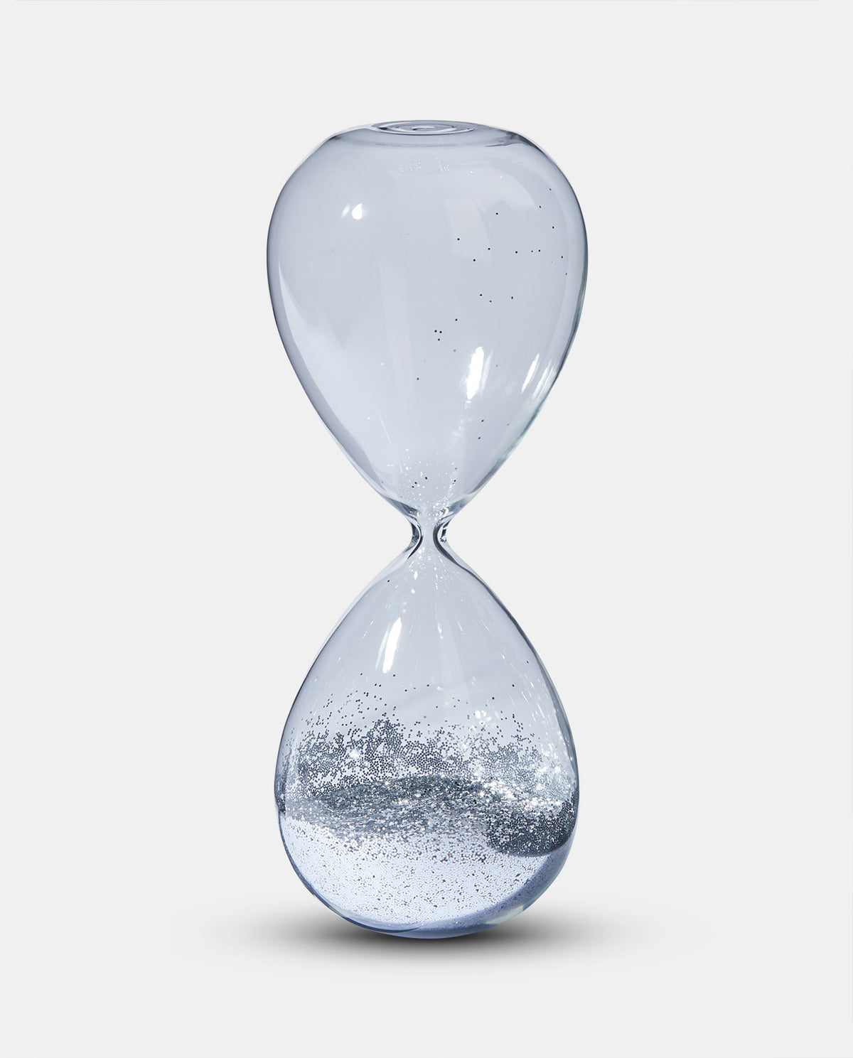 Silver Glitter 40cm Hour Glass