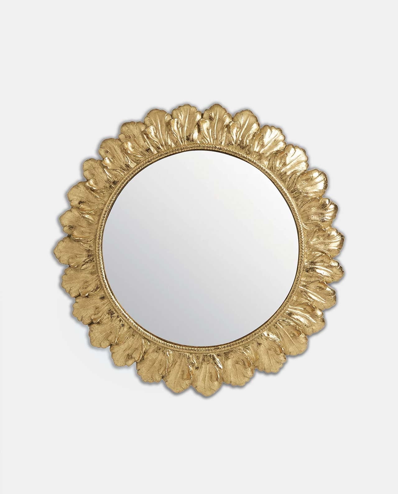 Gold Decorative Floral Convex Mirror