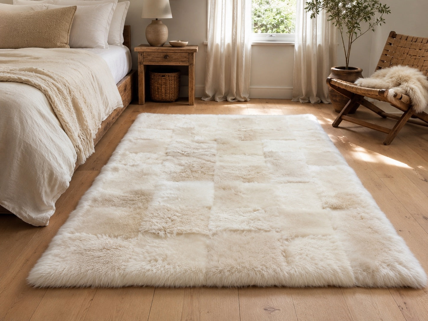 Luxury Linen Sheepskin Rug