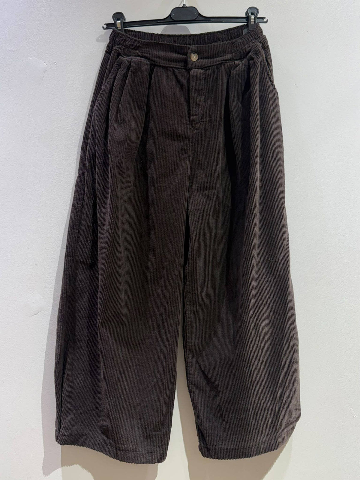 Pleated Velvet Cord Trousers