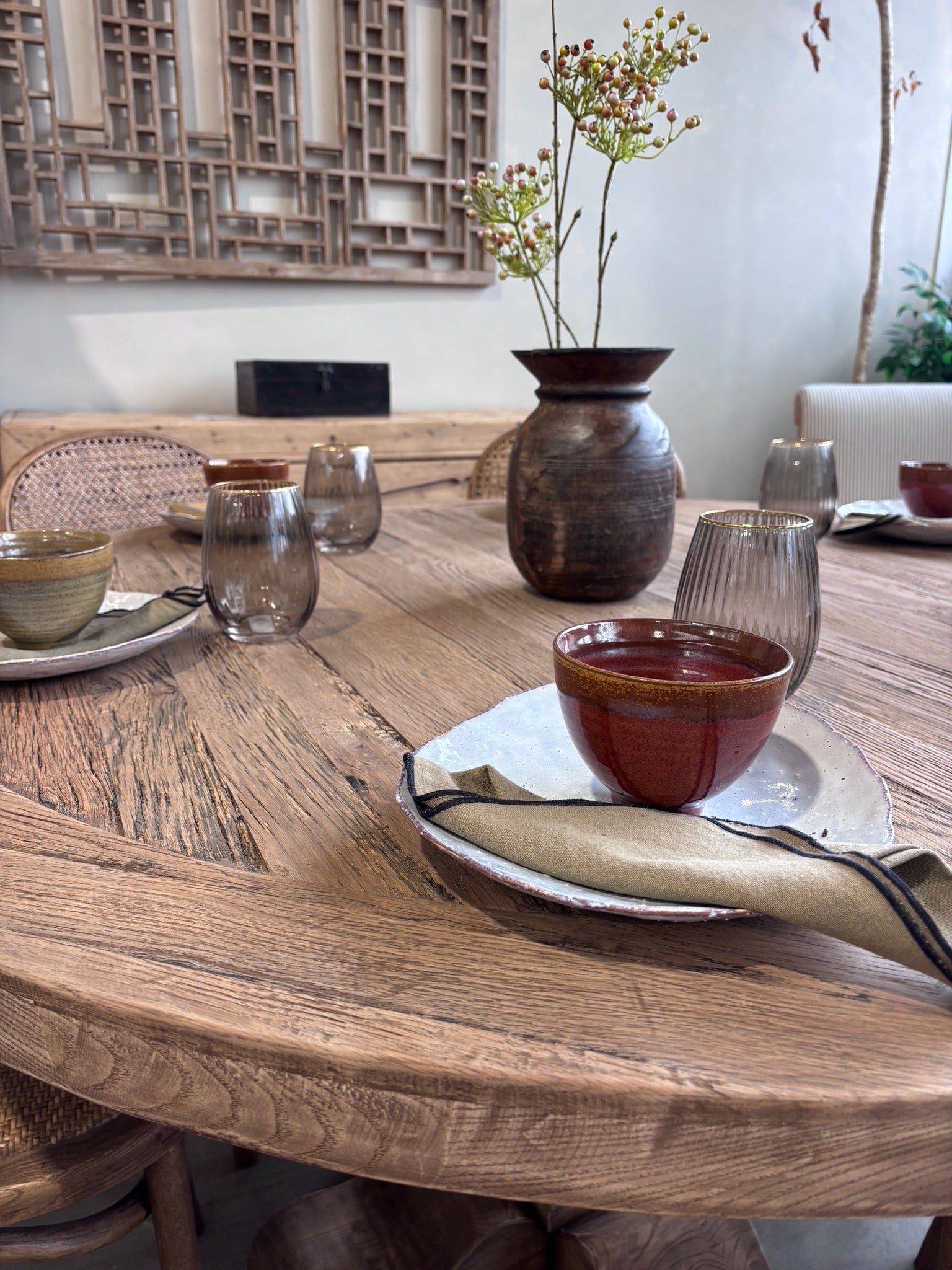 Reclaimed Oak Round Dining Table