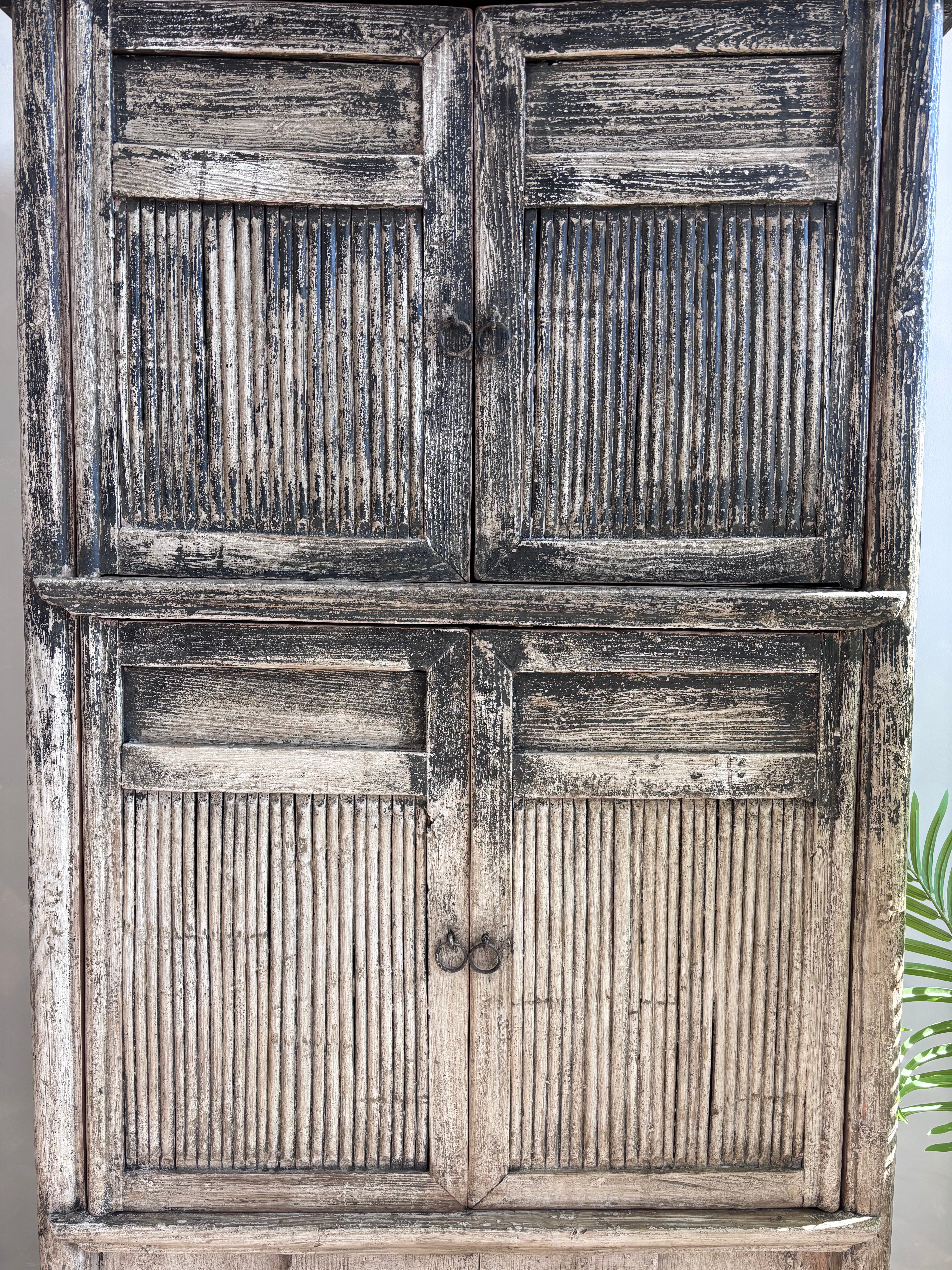 Vintage Cupboard with Original Bamboo Panels