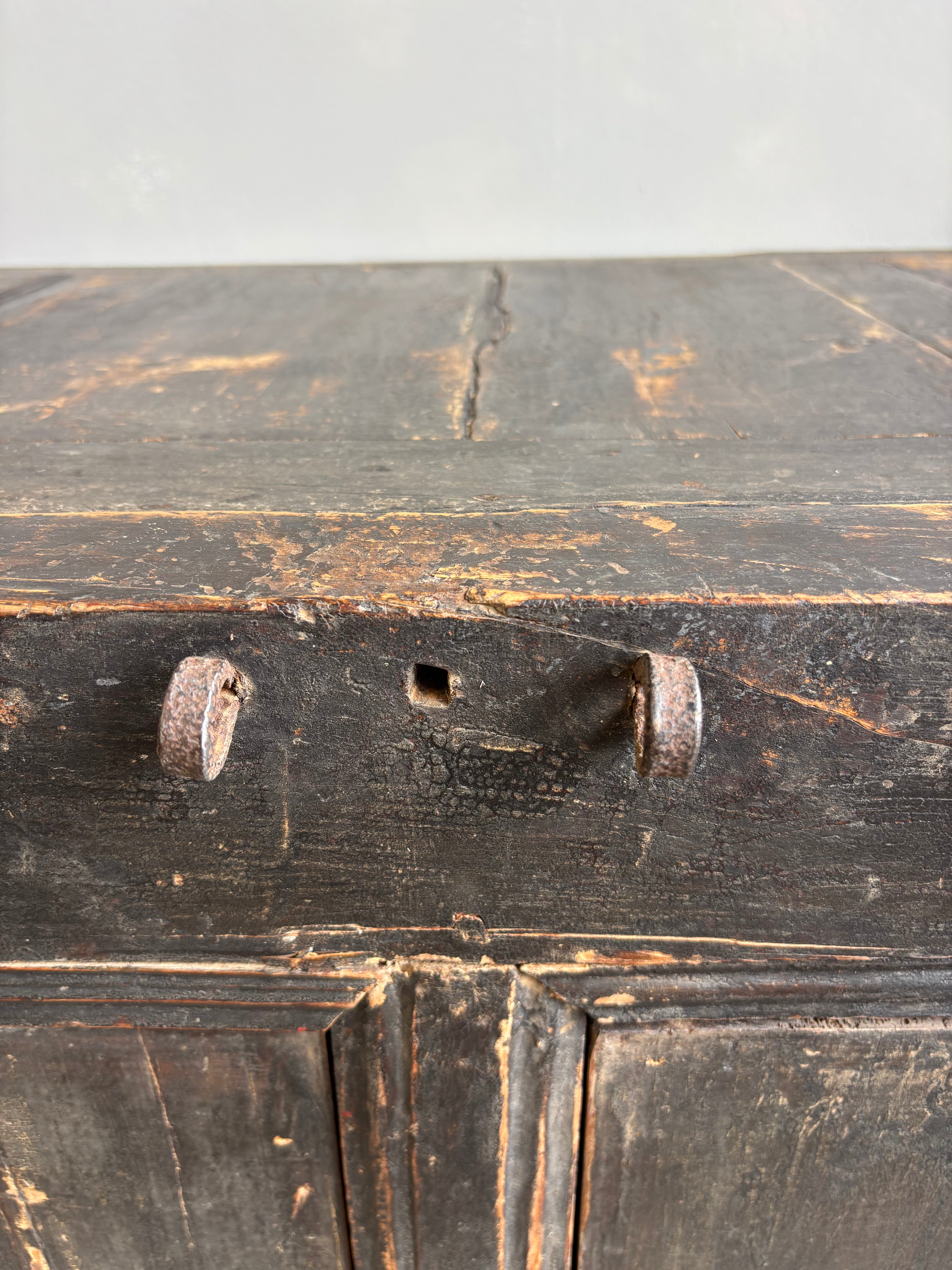 Antique Restored Black Cabinet 4 Door
