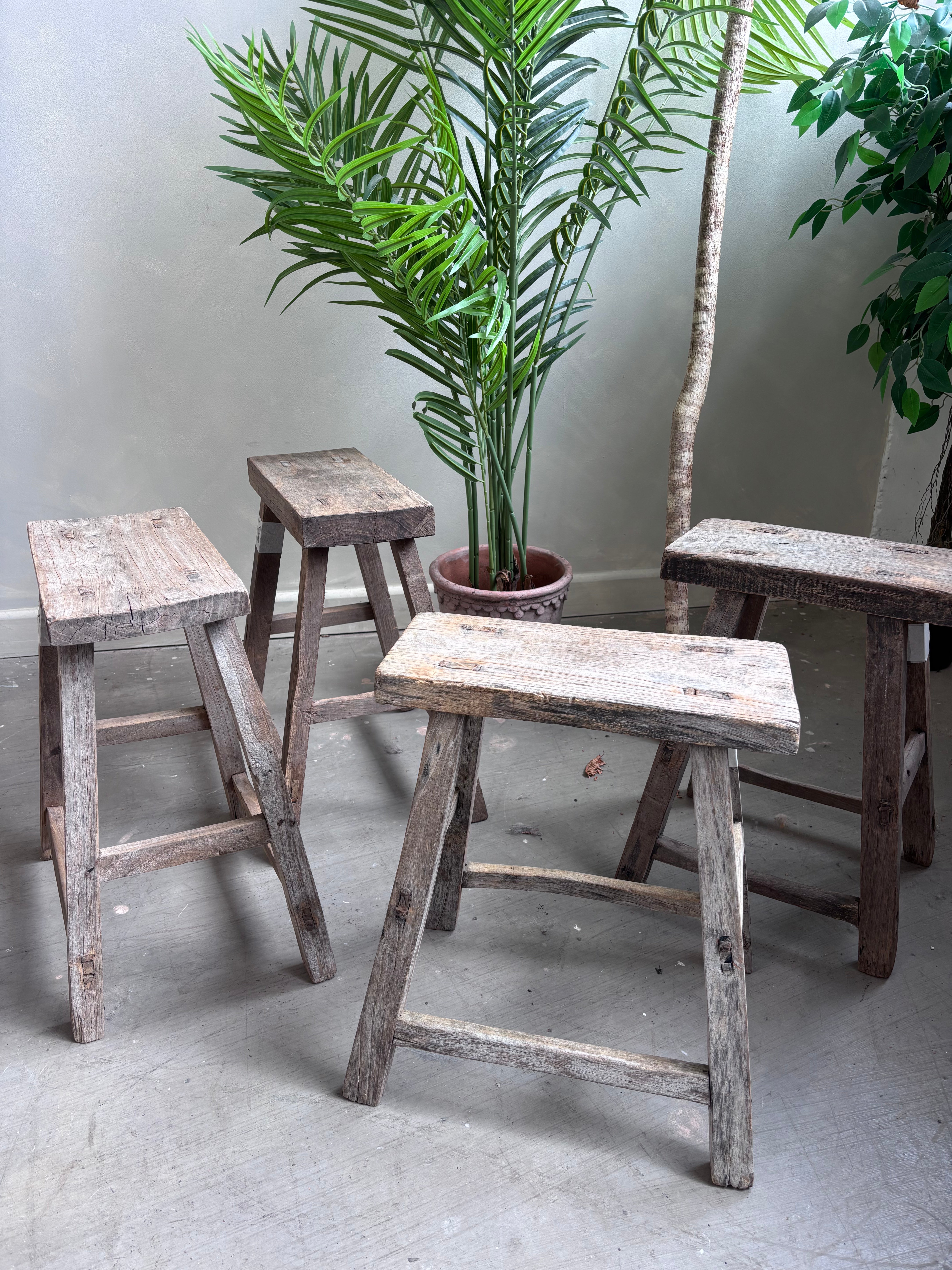 Rustic Elm Stool