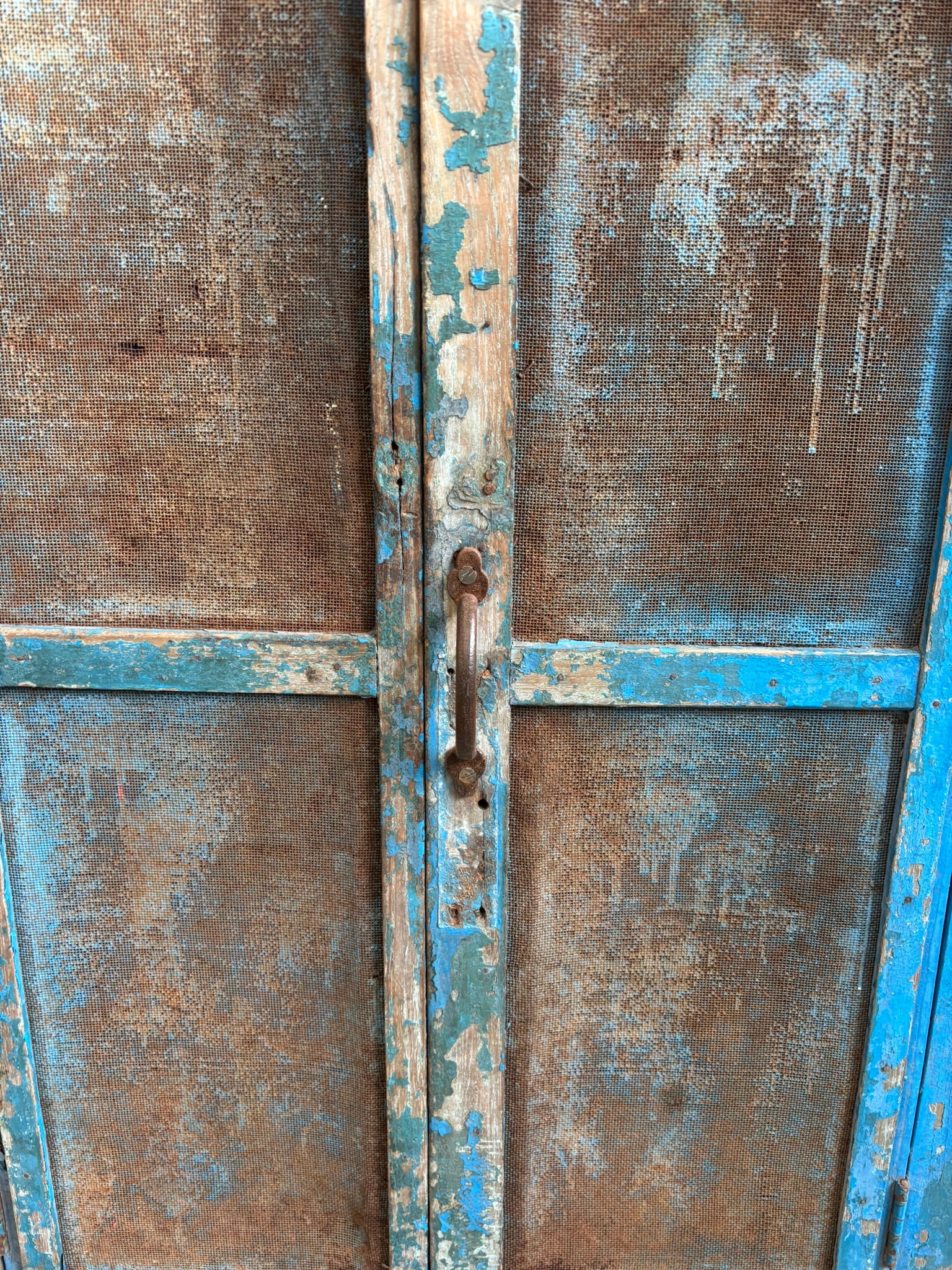 Vintage Indian Distressed Blue Cabinet