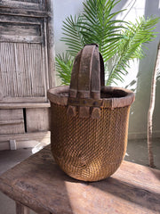 Antique Chinese Rice Tall Basket