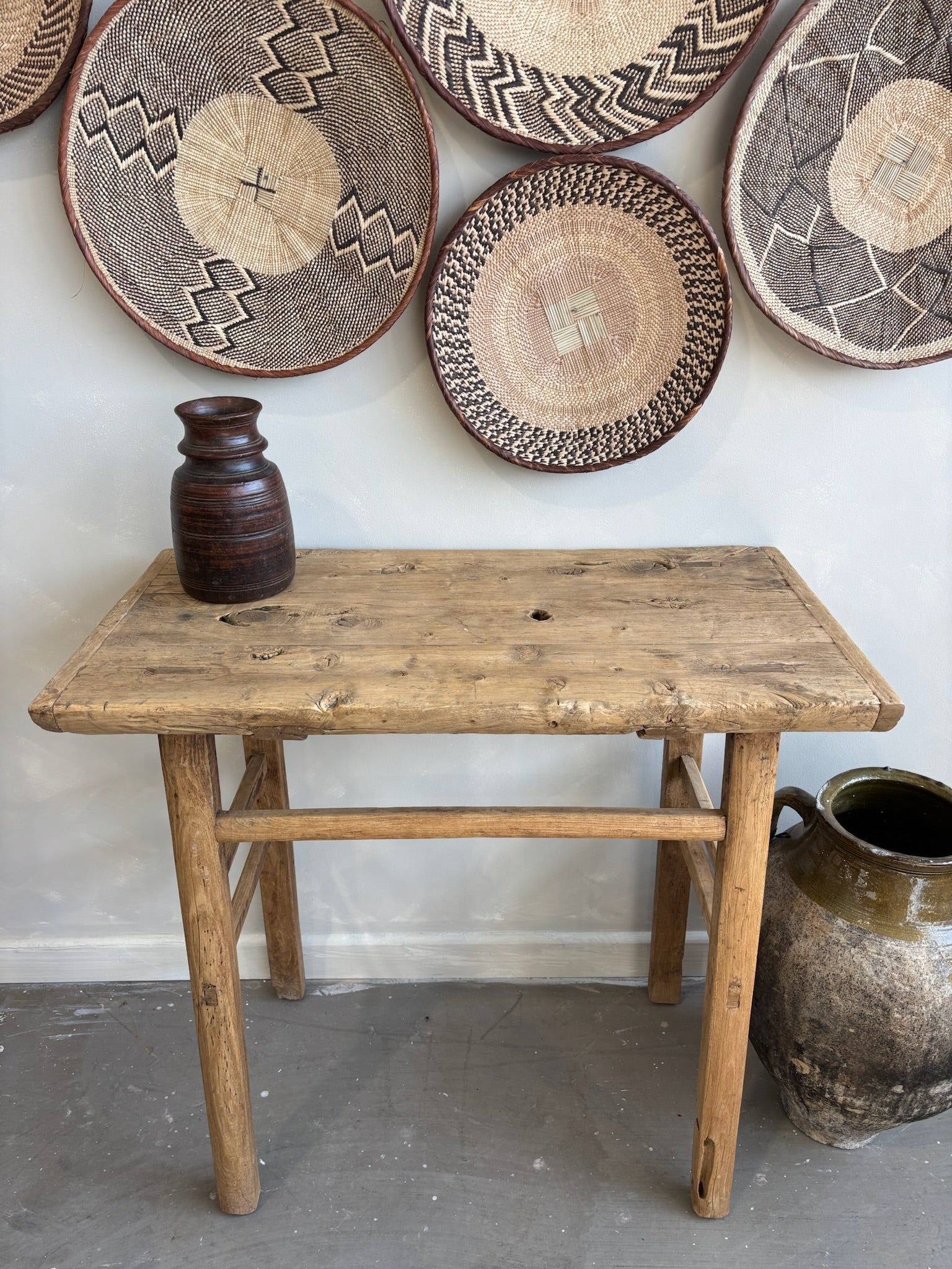 Vintage Elm Wine Table