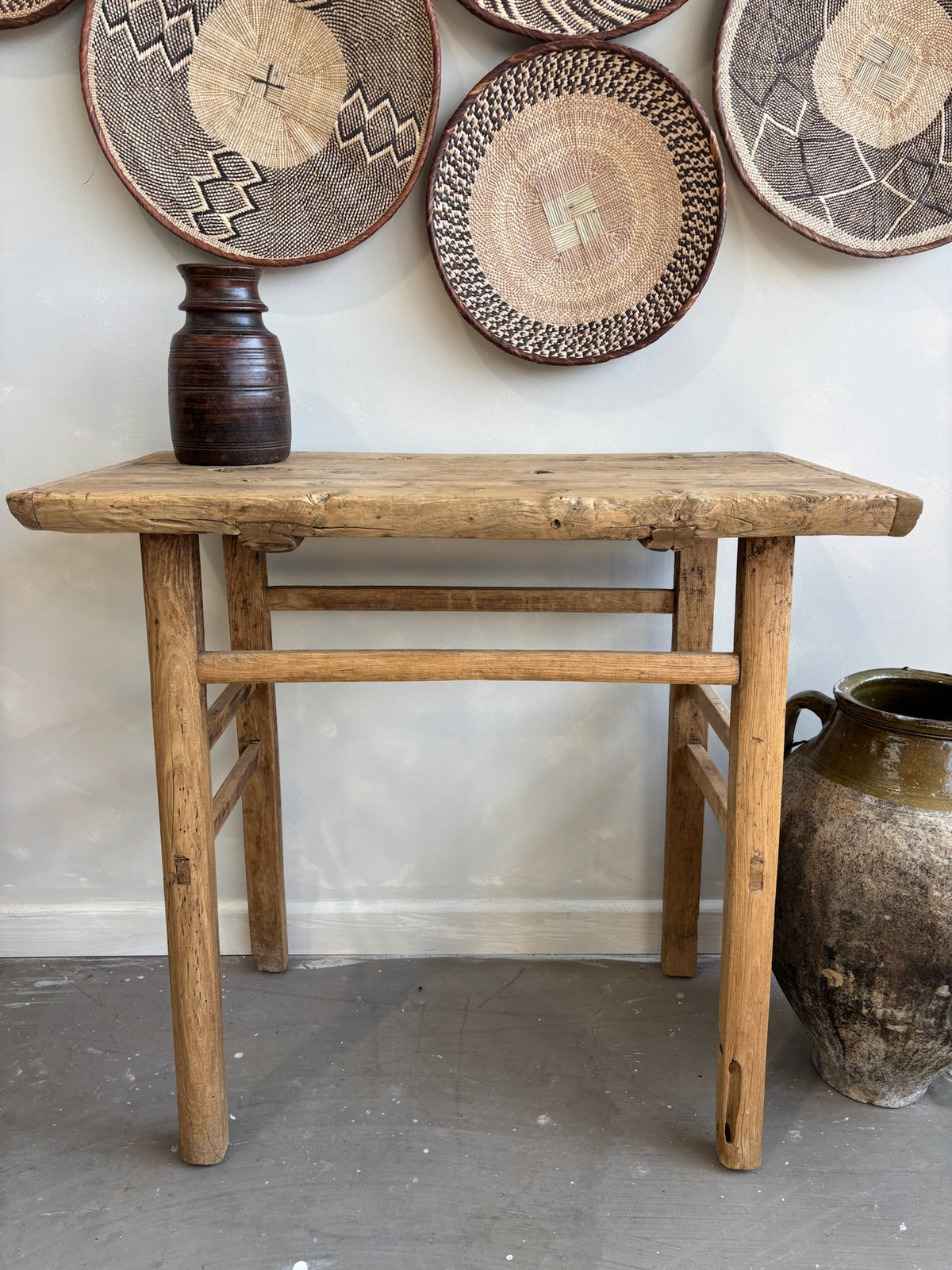 Vintage Elm Wine Table