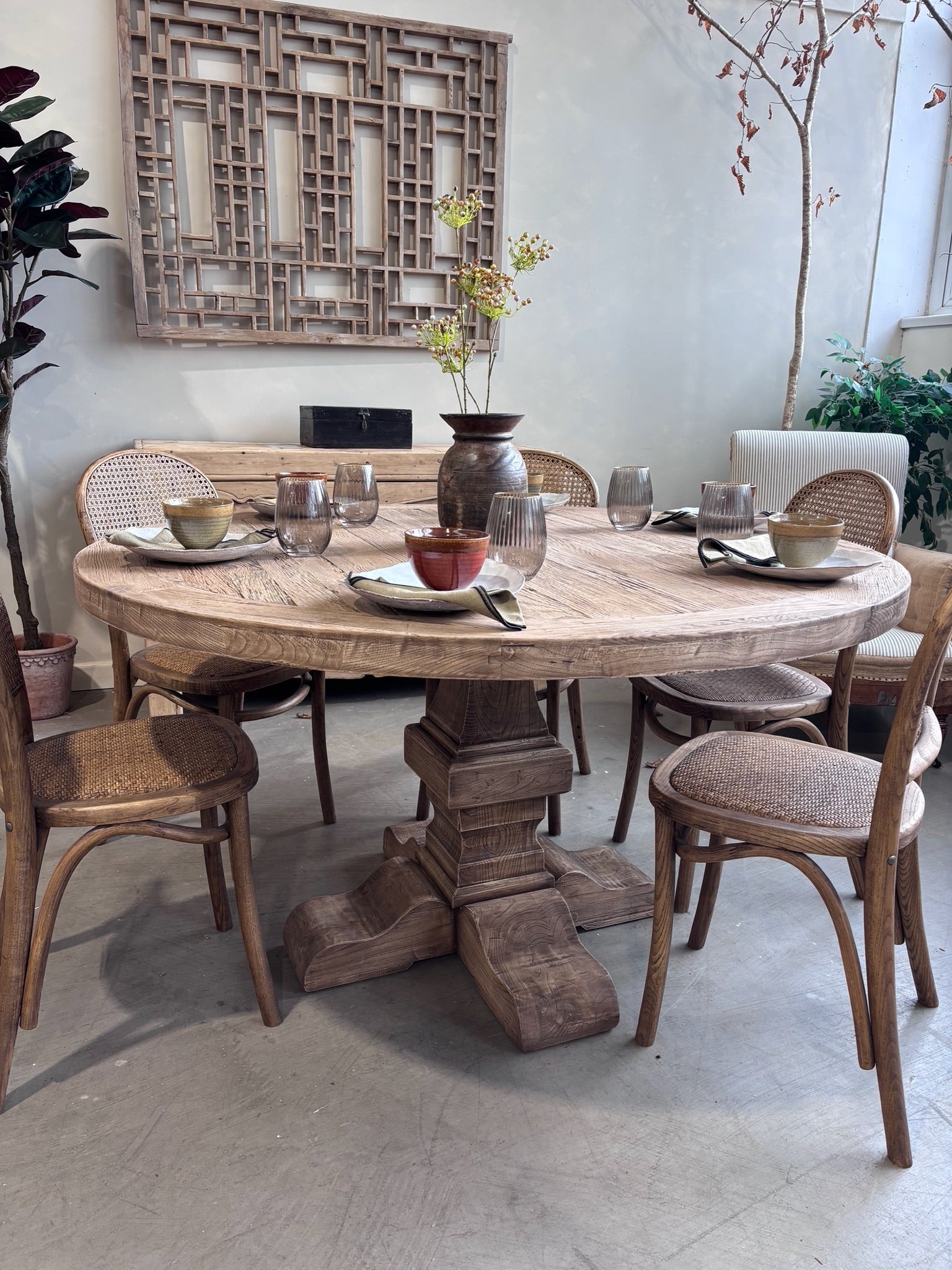 Reclaimed Oak Round Dining Table