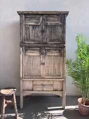 Vintage Cupboard with Original Bamboo Panels