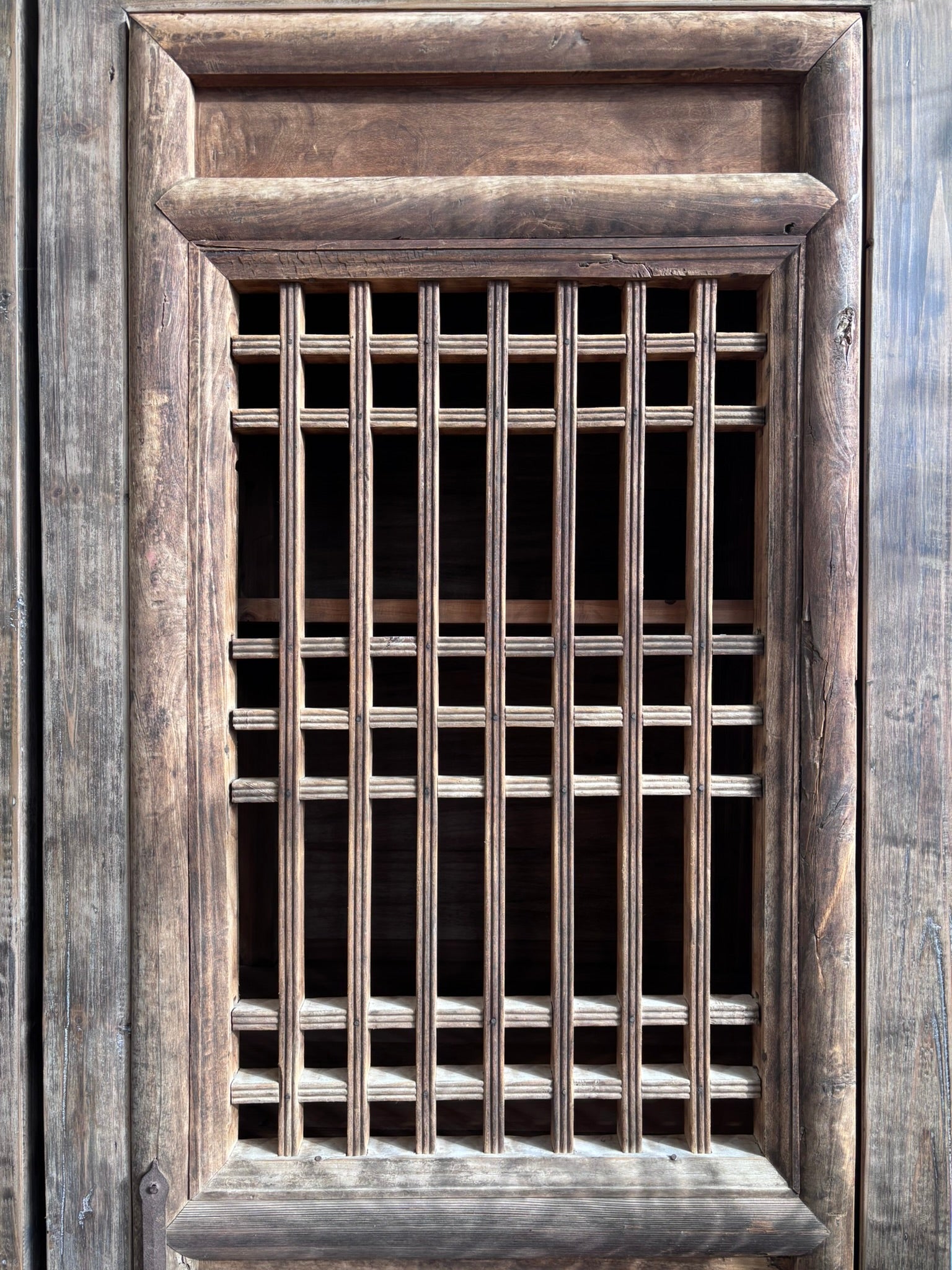 Distressed Cupboard with Original 19th Screen Door