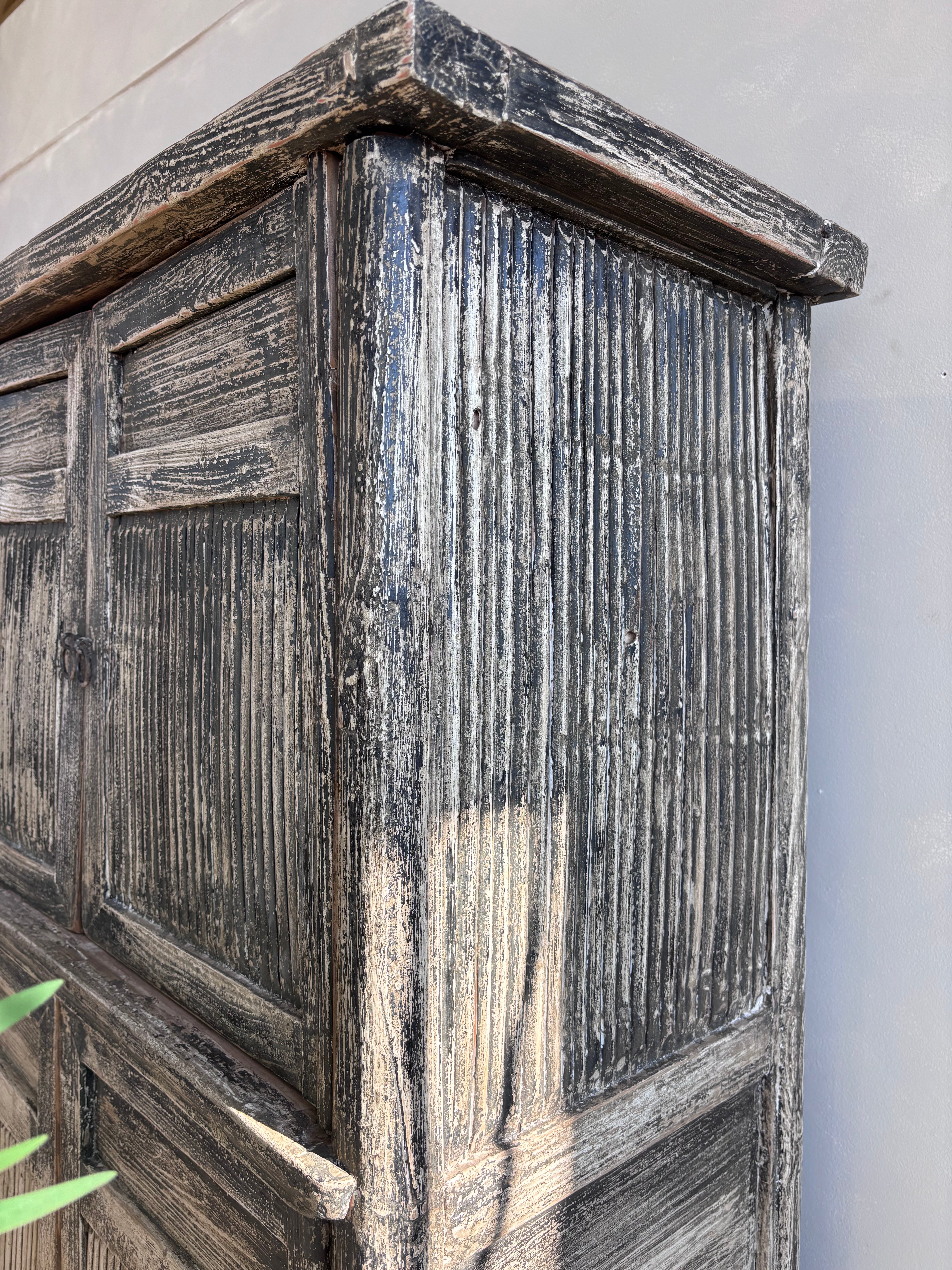 Vintage Cupboard with Original Bamboo Panels