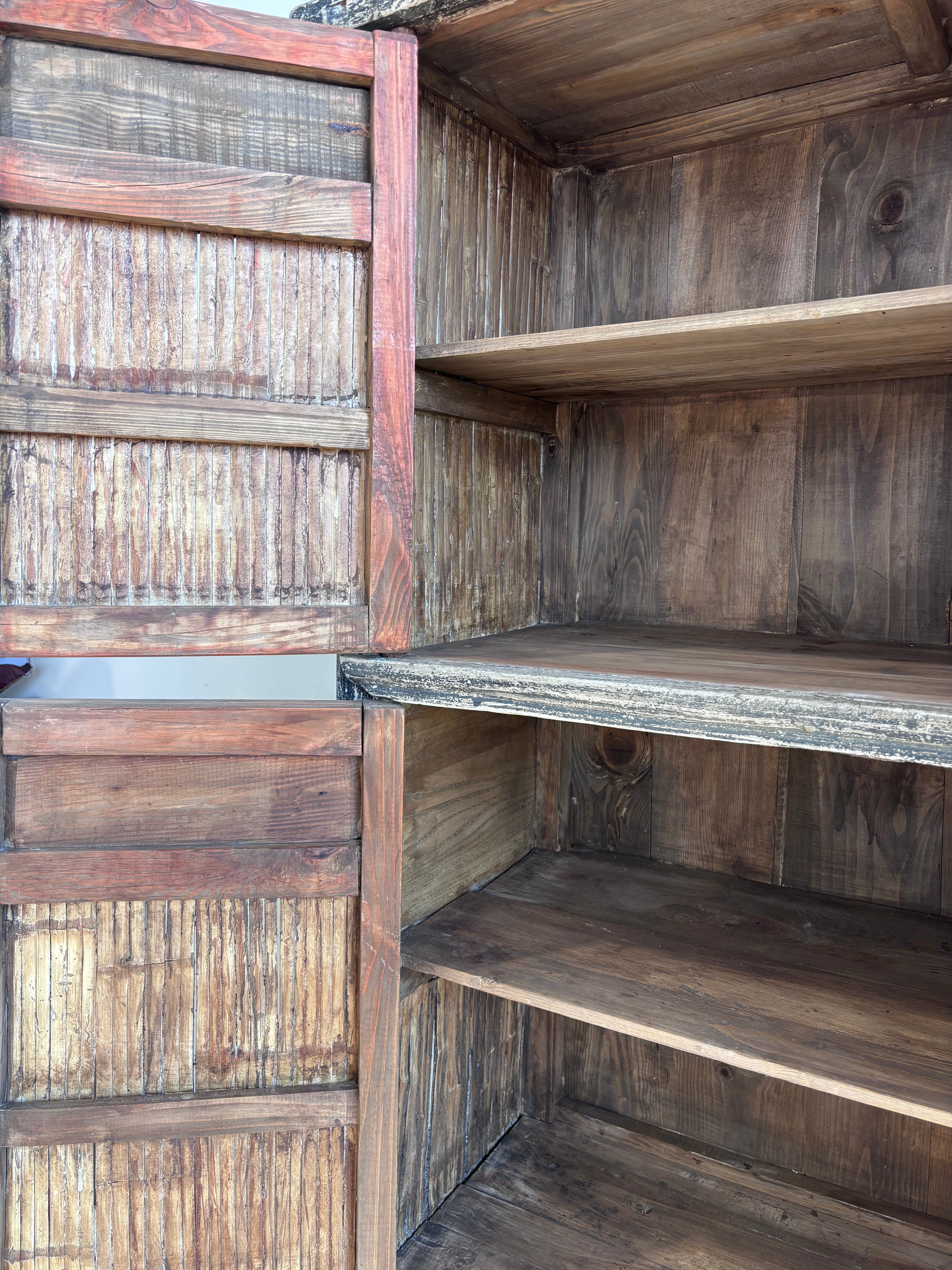 Vintage Cupboard with Original Bamboo Panels