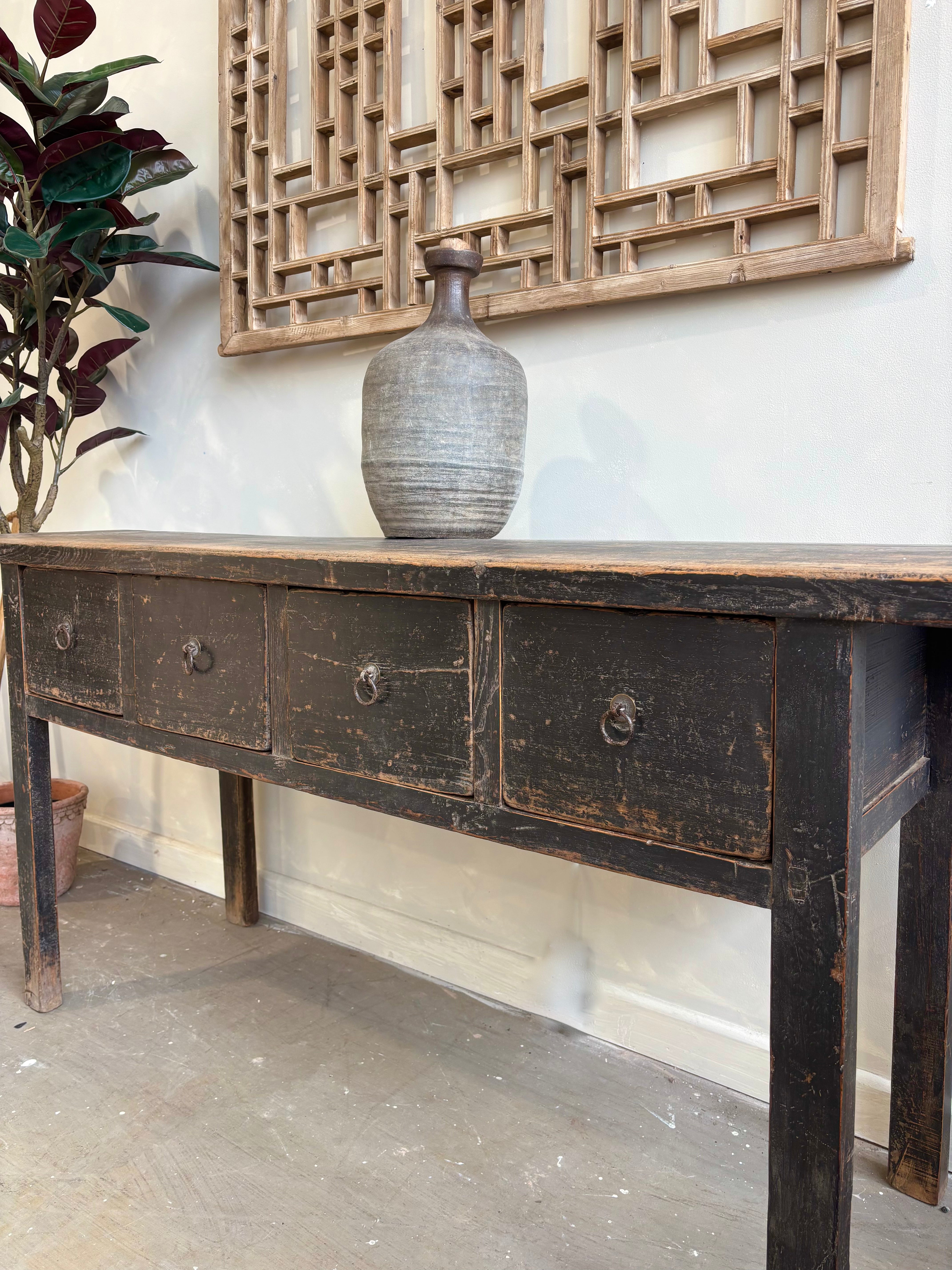 Antique 4 Drawer Console