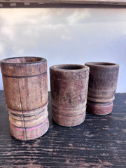Vintage Indian Wood Mortar