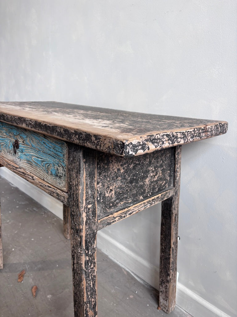 Vintage Elm 1 Drawer Console/Desk