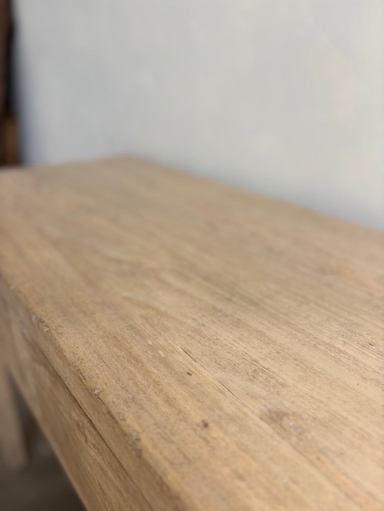 Vintage Elm 3 Drawer Console
