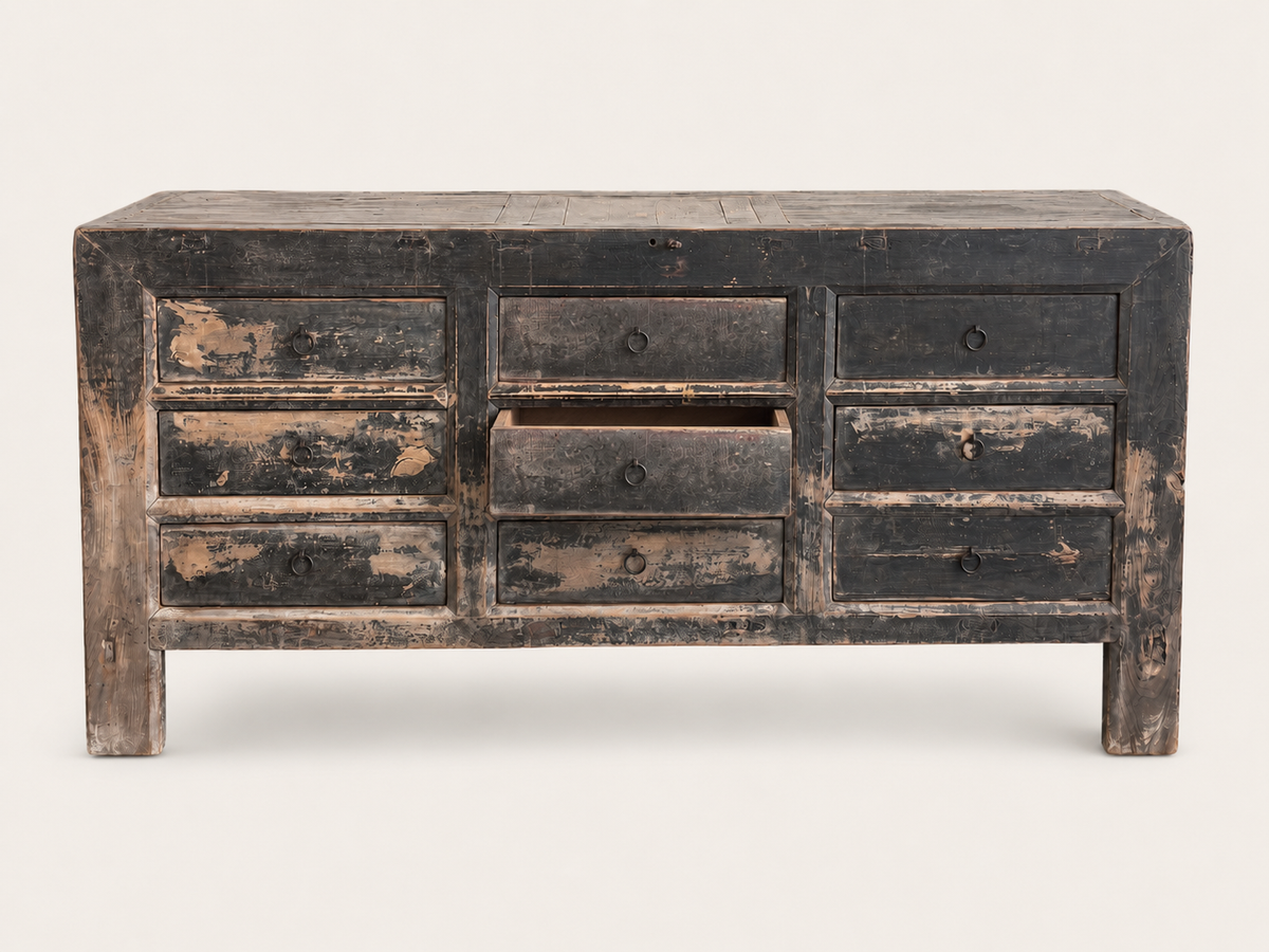Restored Vintage Nine Drawer Sideboard