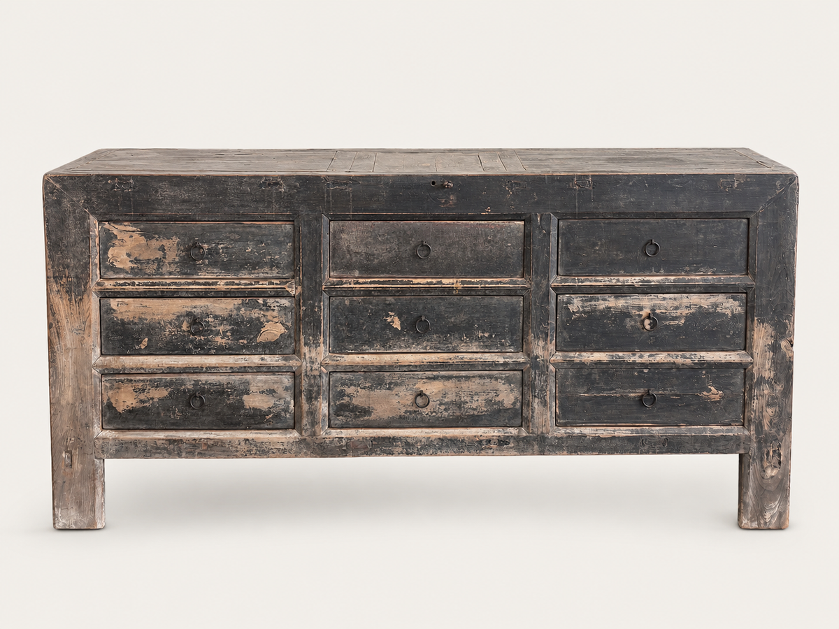 Restored Vintage Nine Drawer Sideboard