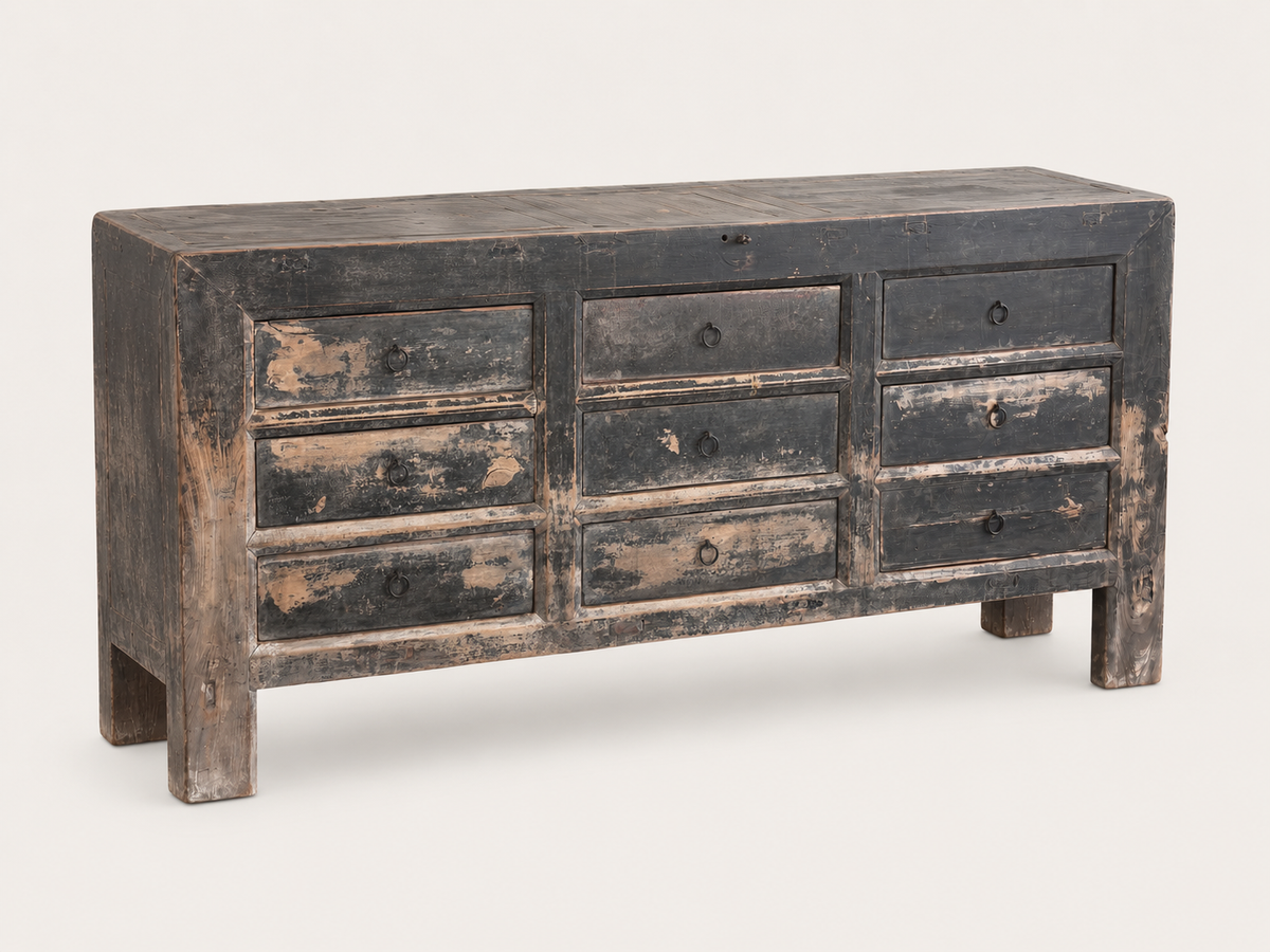 Restored Vintage Nine Drawer Sideboard
