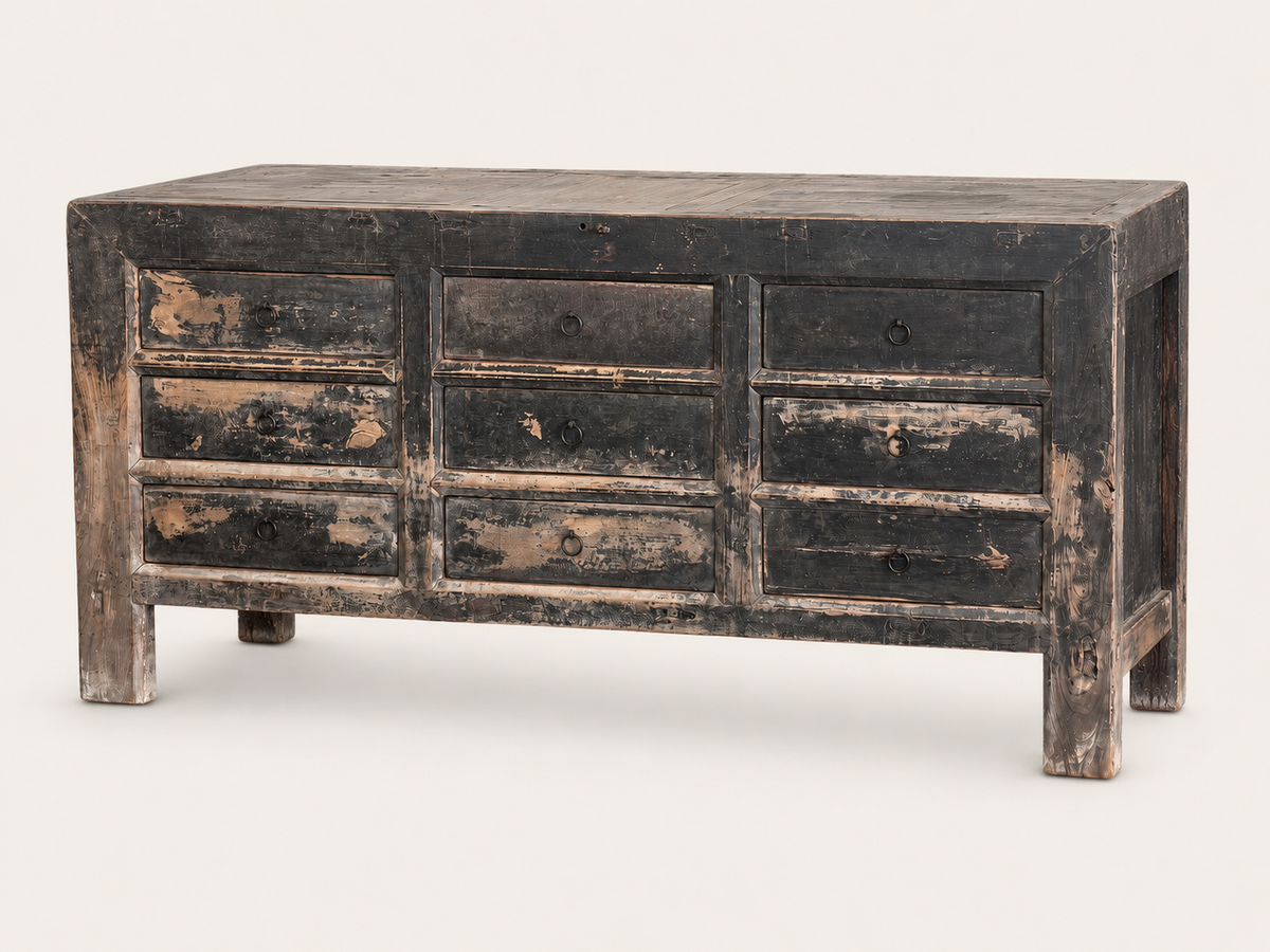 Restored Vintage Nine Drawer Sideboard