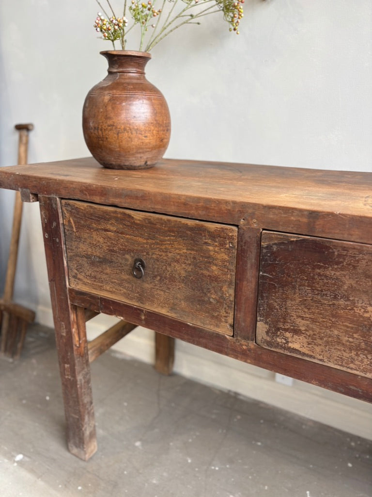 Antique 3 Drawer Console