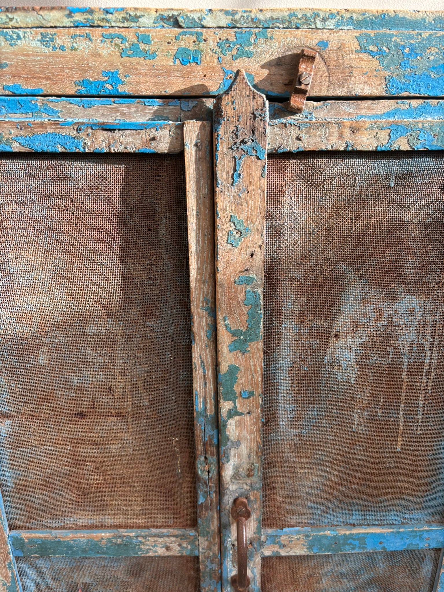 Vintage Indian Distressed Blue Cabinet