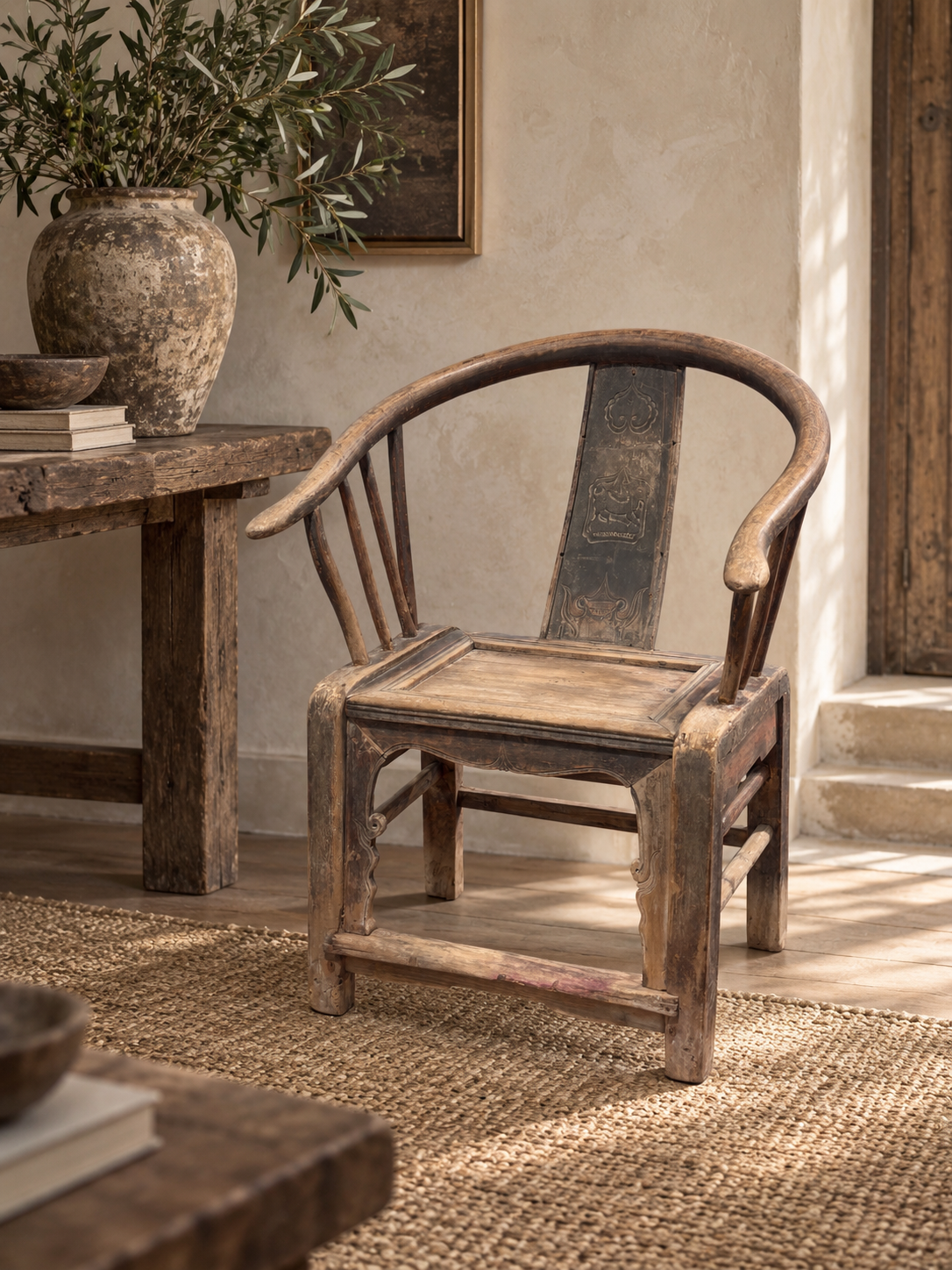 Antique Horseshoe Back Chair