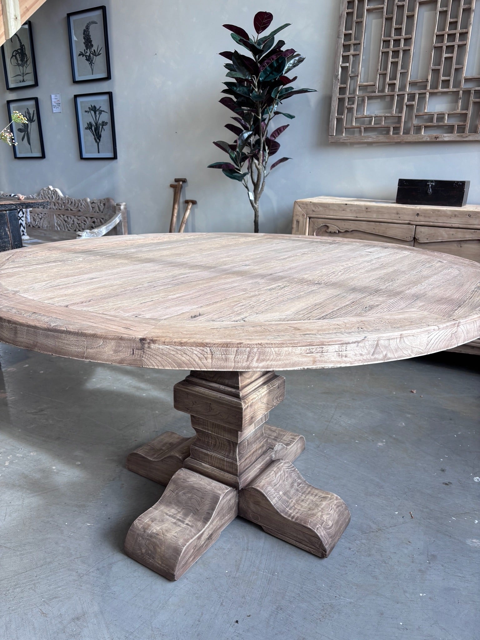 Reclaimed Oak Round Dining Table