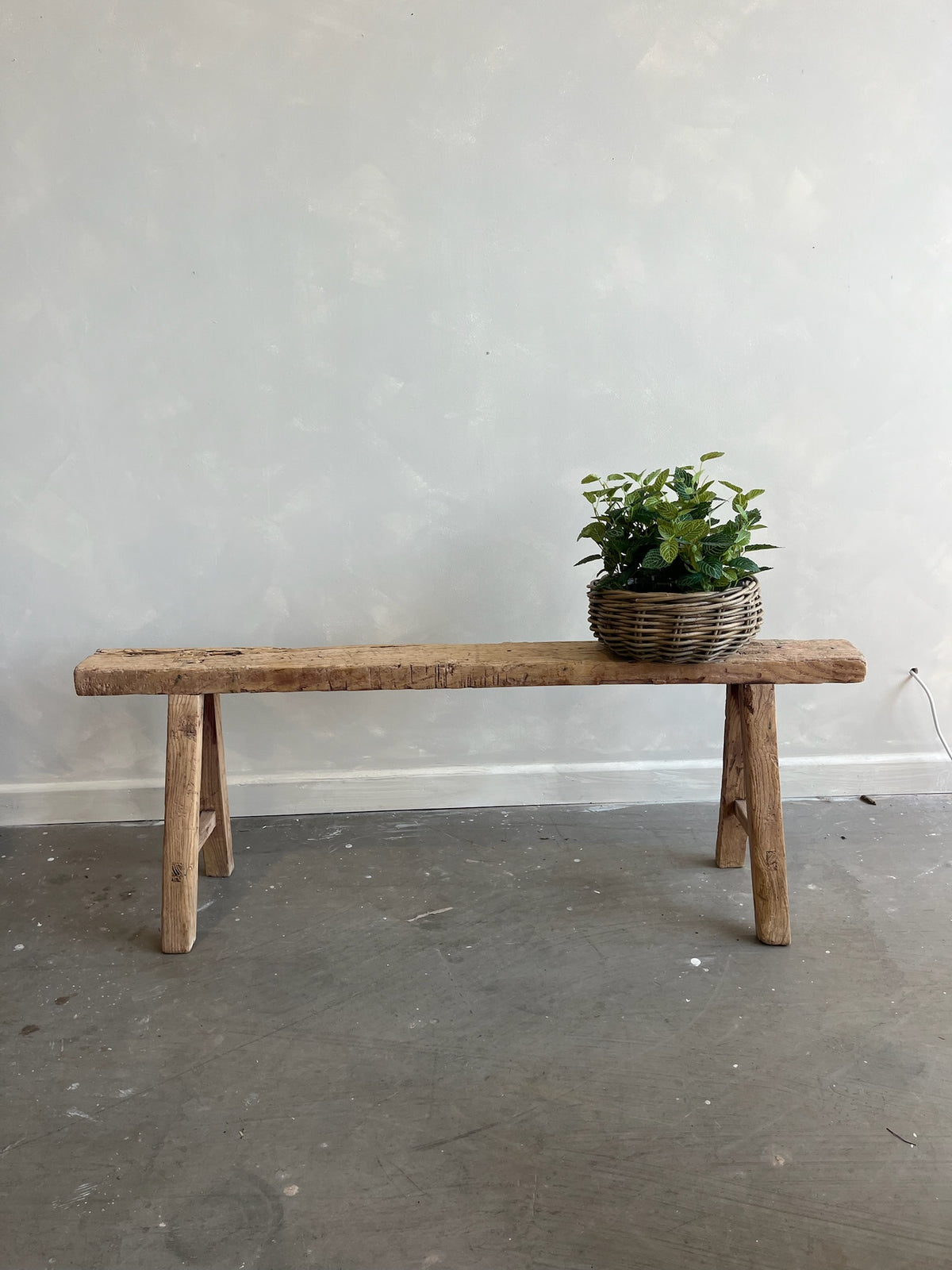 Vintage Rustic Elm Bench