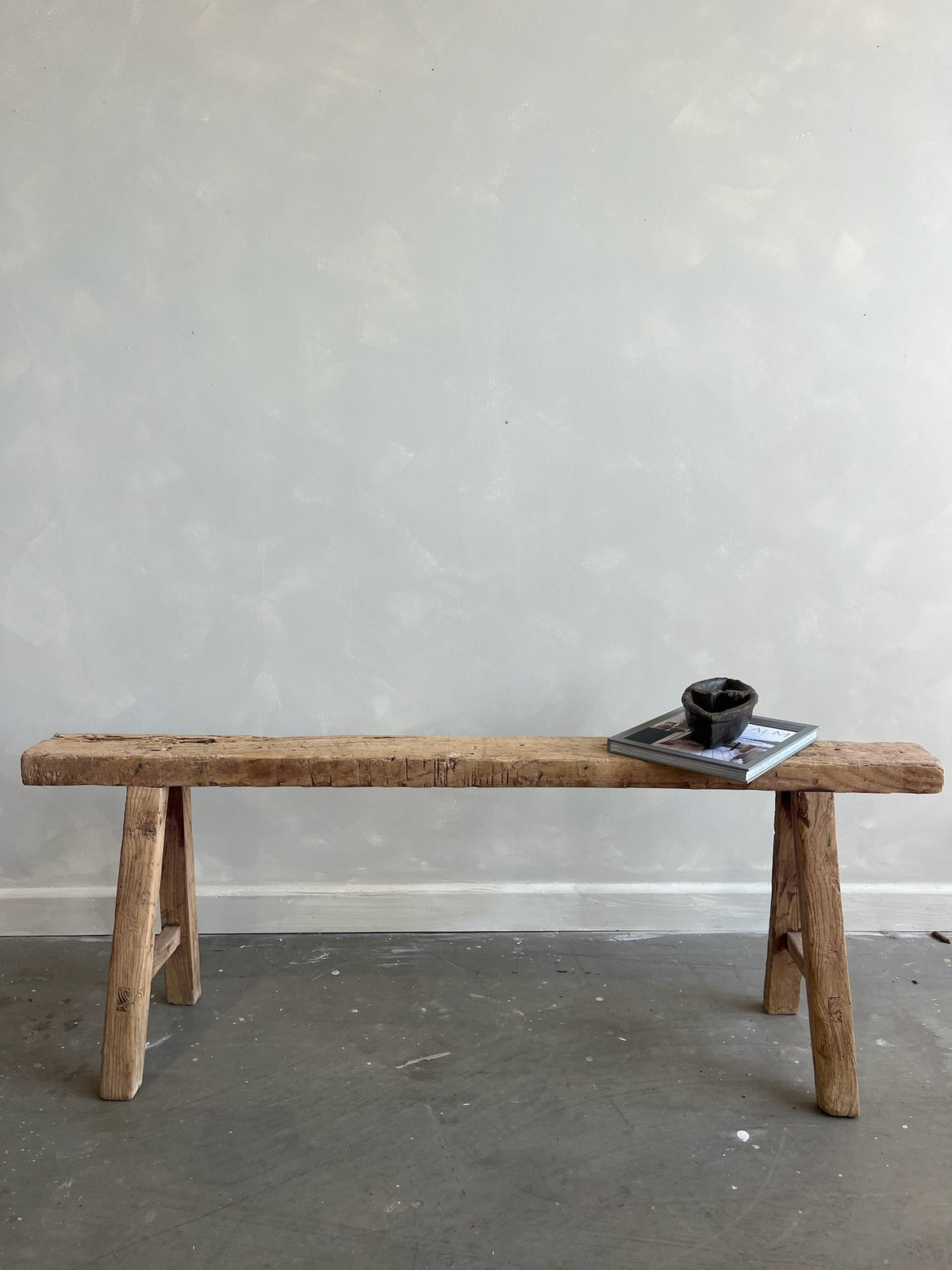 Vintage Rustic Elm Bench