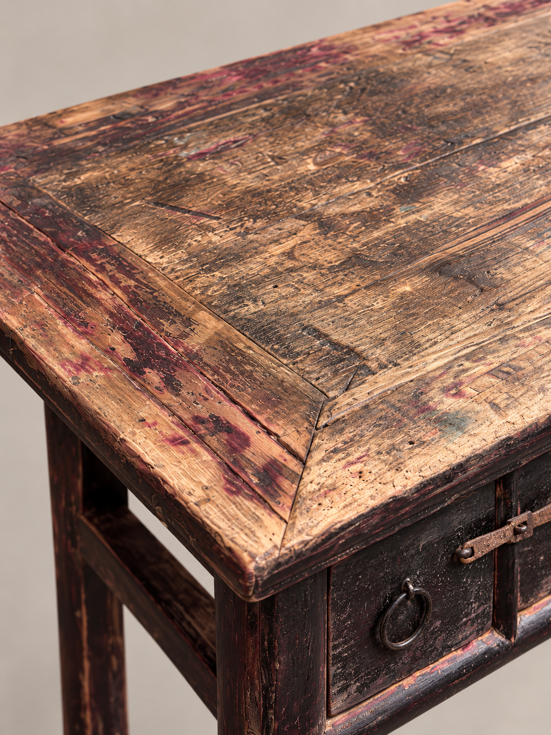 Antique Dark Wood Console