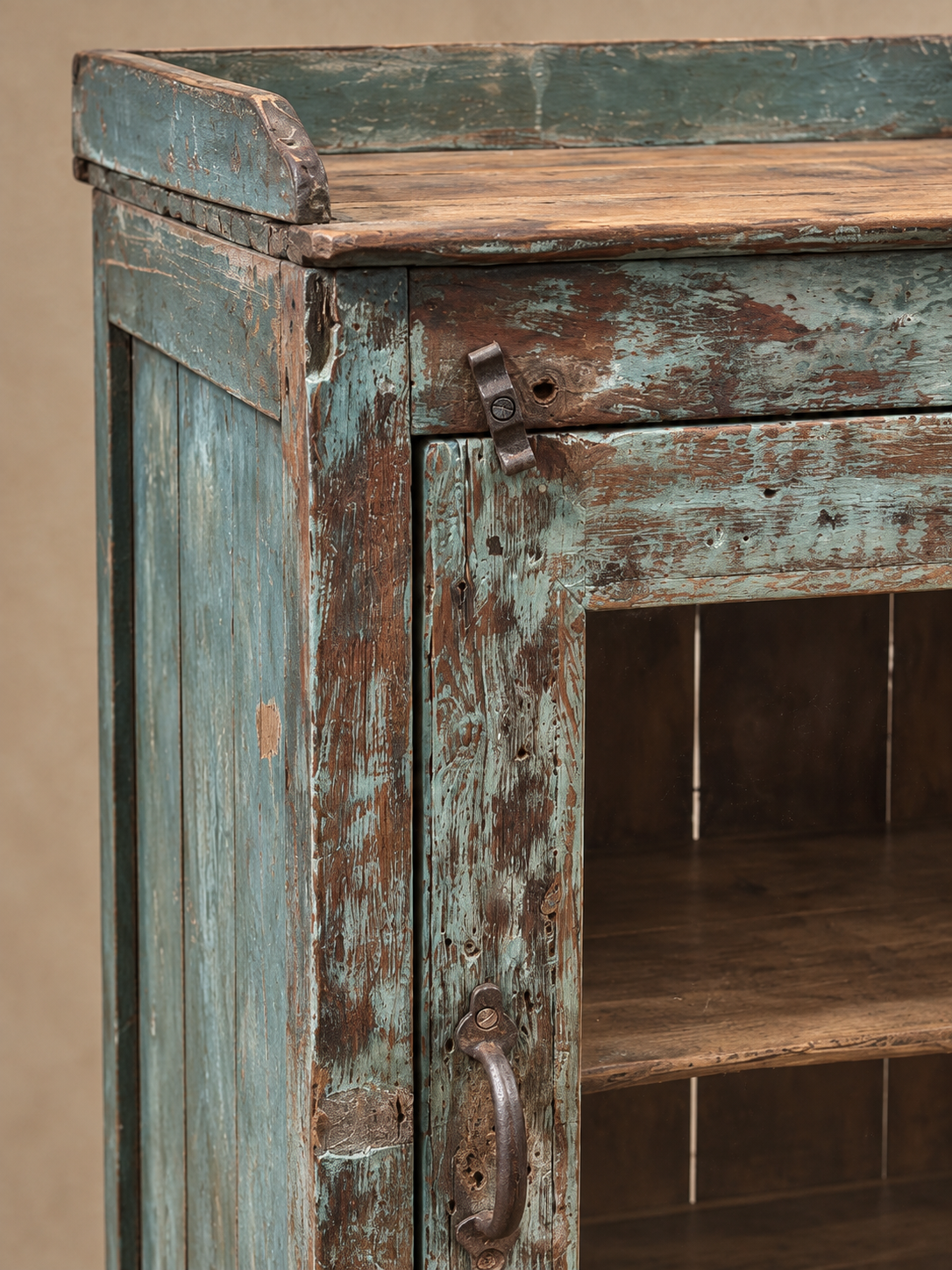 Vintage Indian Small Blue Cabinet