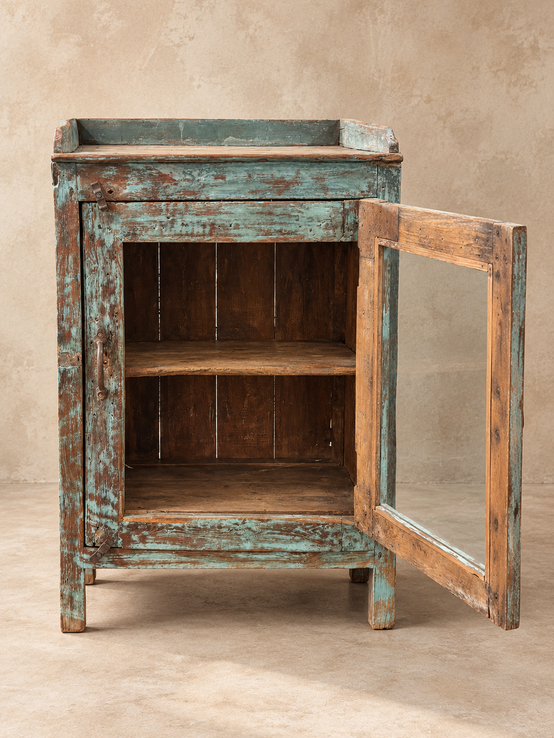 Vintage Indian Small Blue Cabinet