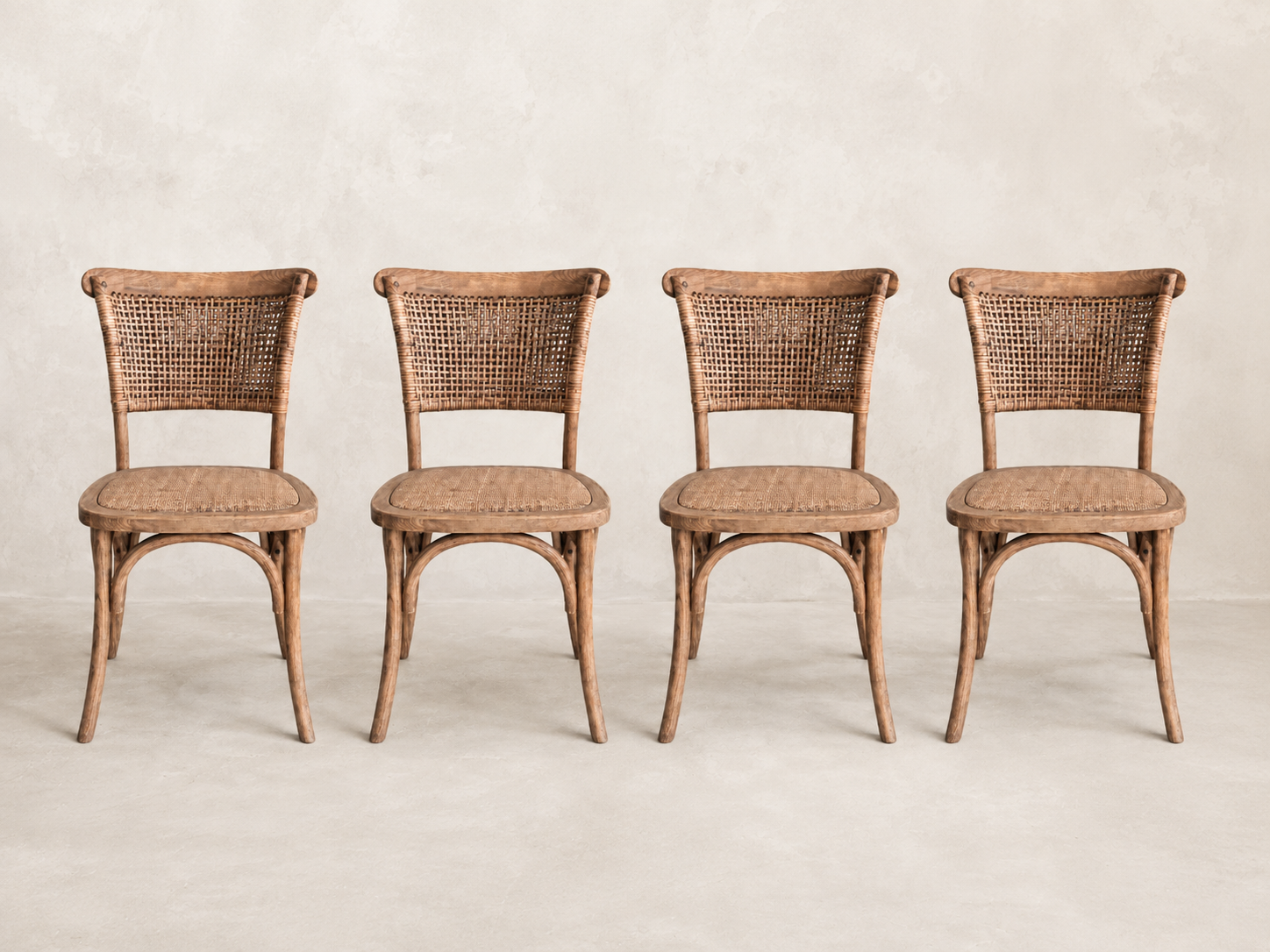 Woven Back Bistro Dining Chairs