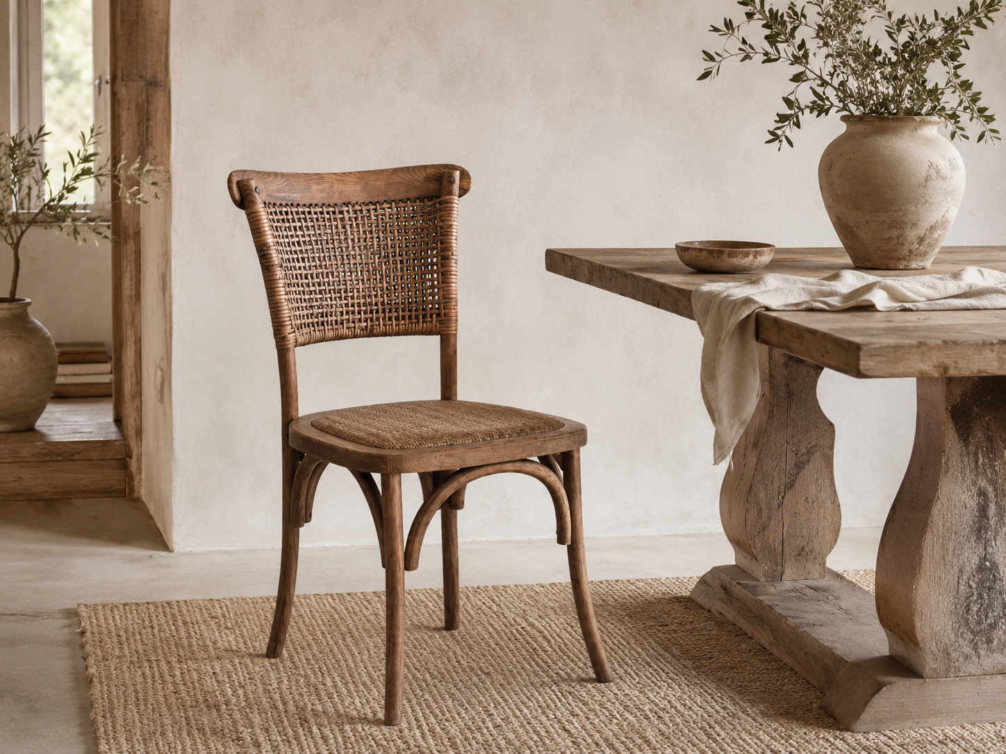 Woven Back Bistro Dining Chairs
