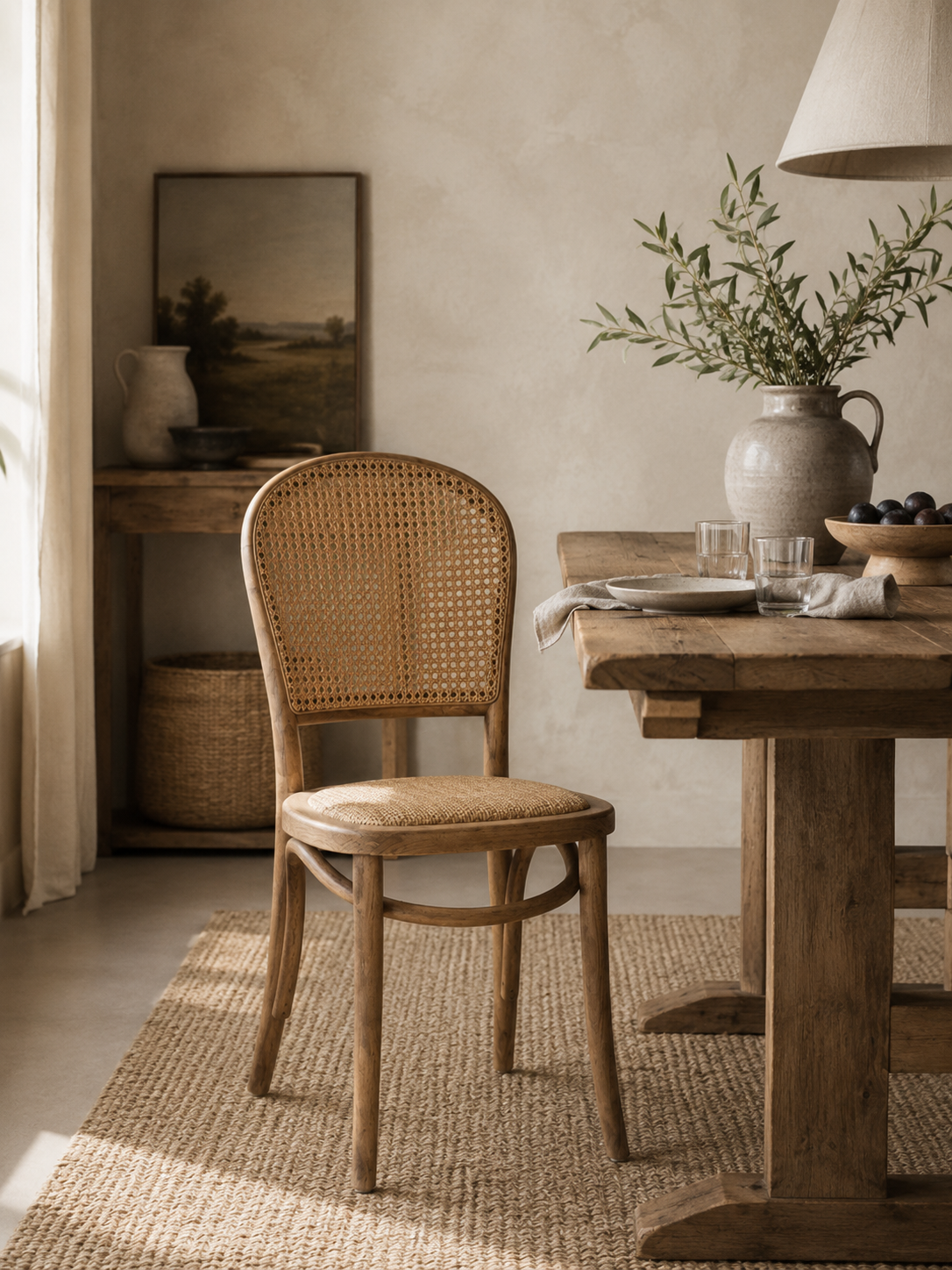 Caned Back Dining Chair Set of 2