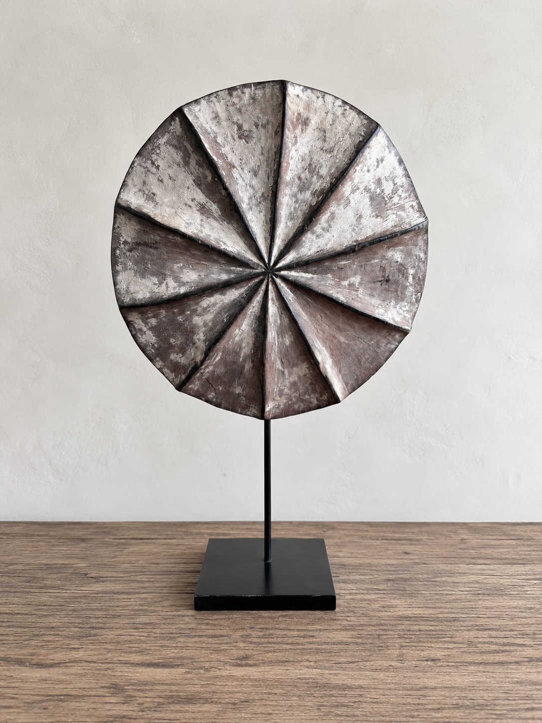 Carved Round Shield on Stand