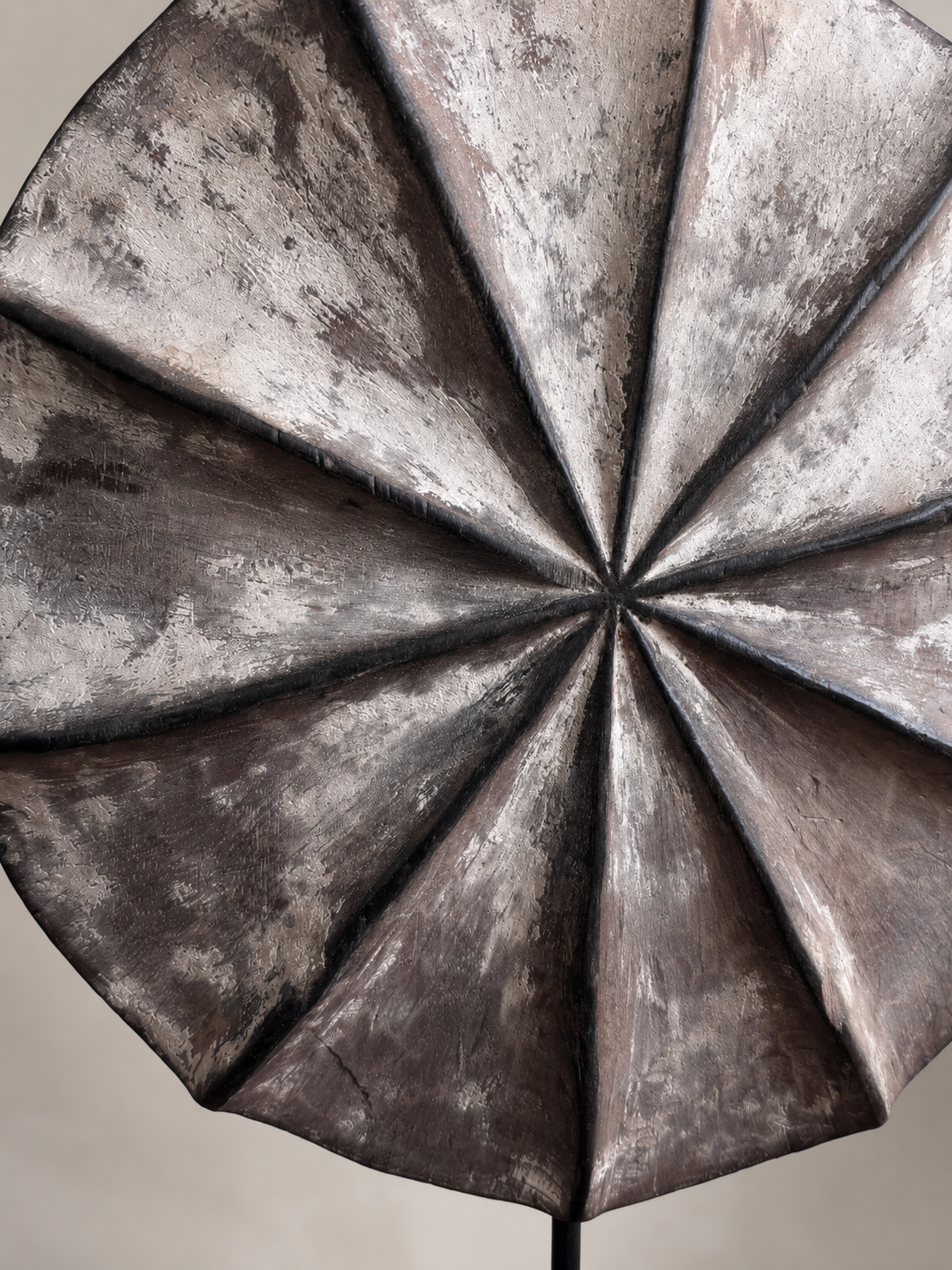 Carved Round Shield on Stand