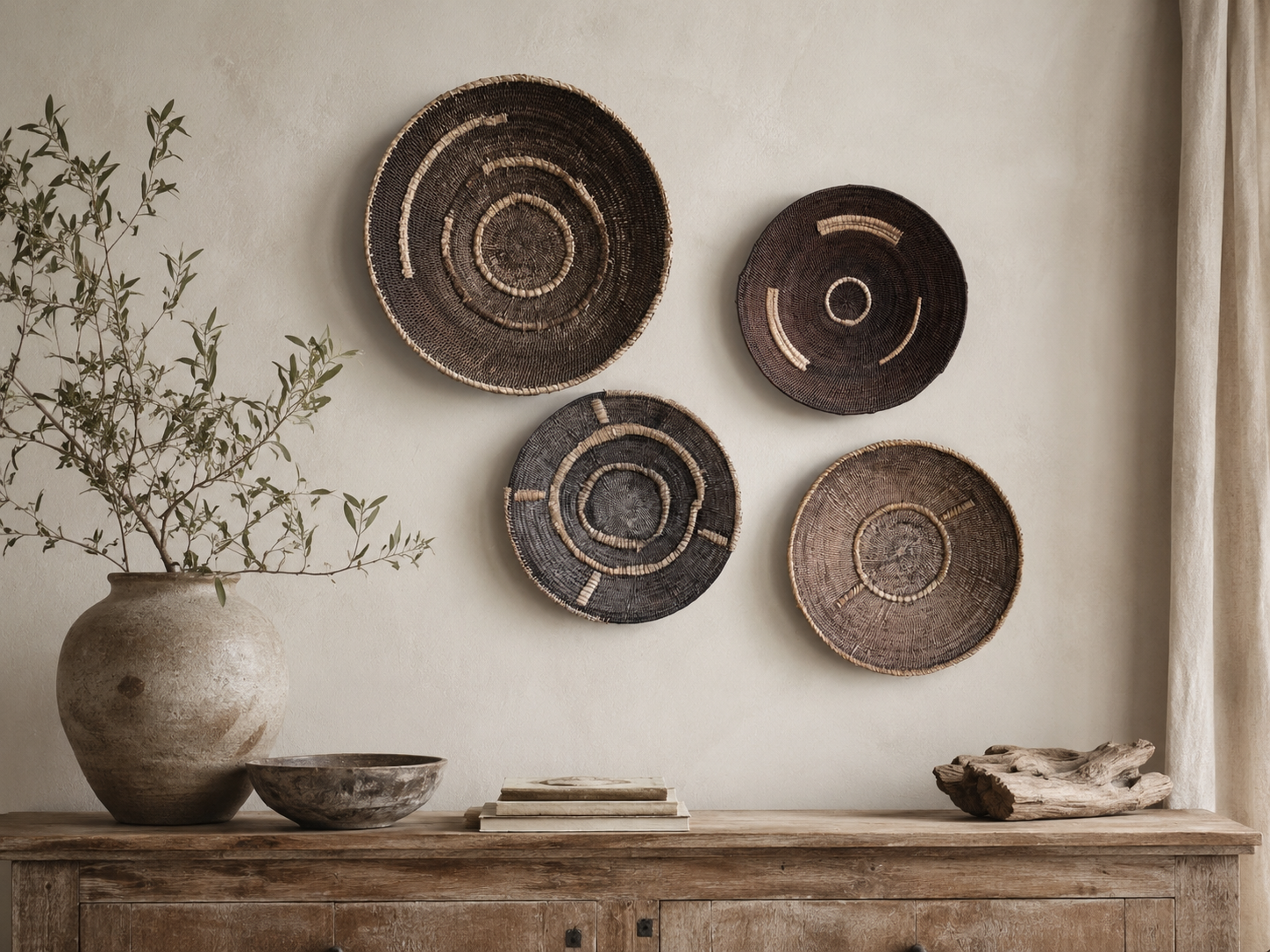 Vintage Original Old Tonga Wall Basket