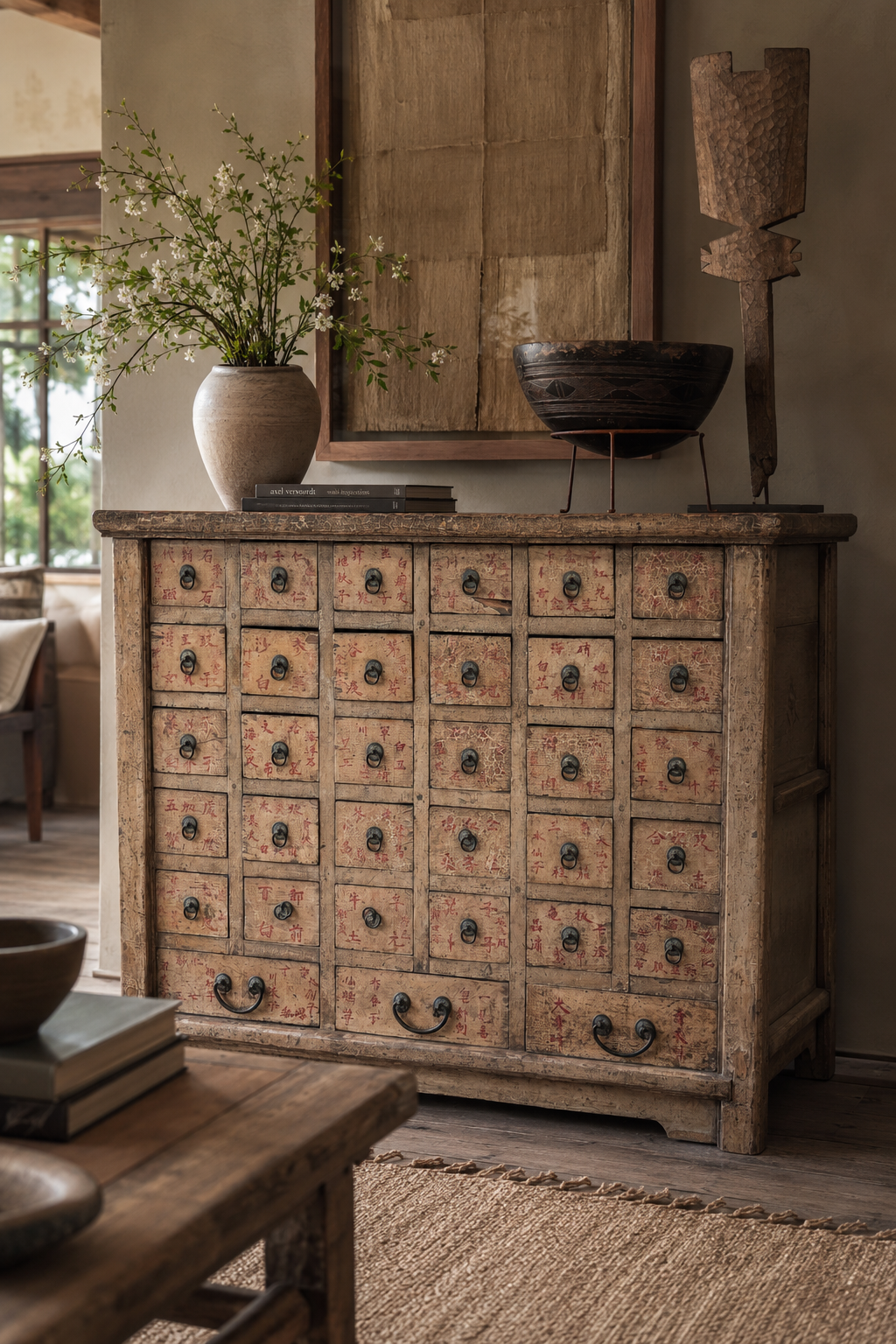 Antique Restored Chinese Apothecary Cabinet