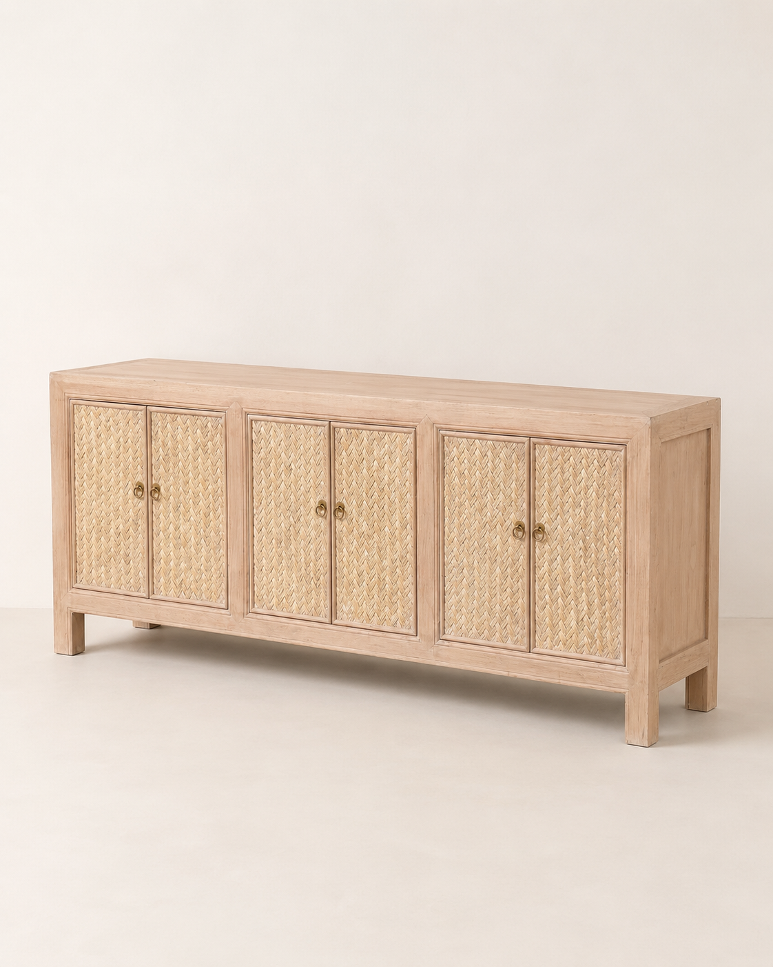 Natural Elm Reed Fronted Sideboard
