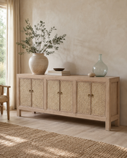 Natural Elm Reed Fronted Sideboard