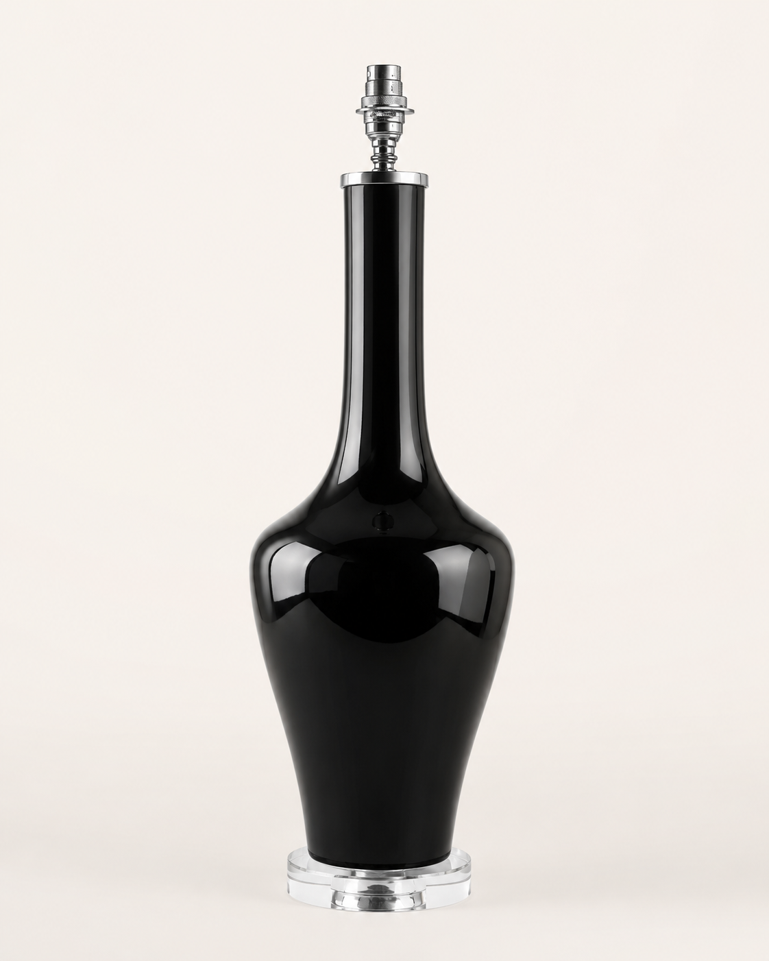 Black Glass Lamp Base